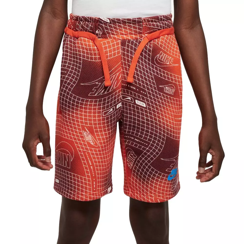 Nike Big Boys' Sportswear All-Over-Print HBR Club Shorts - Picante Red - RED