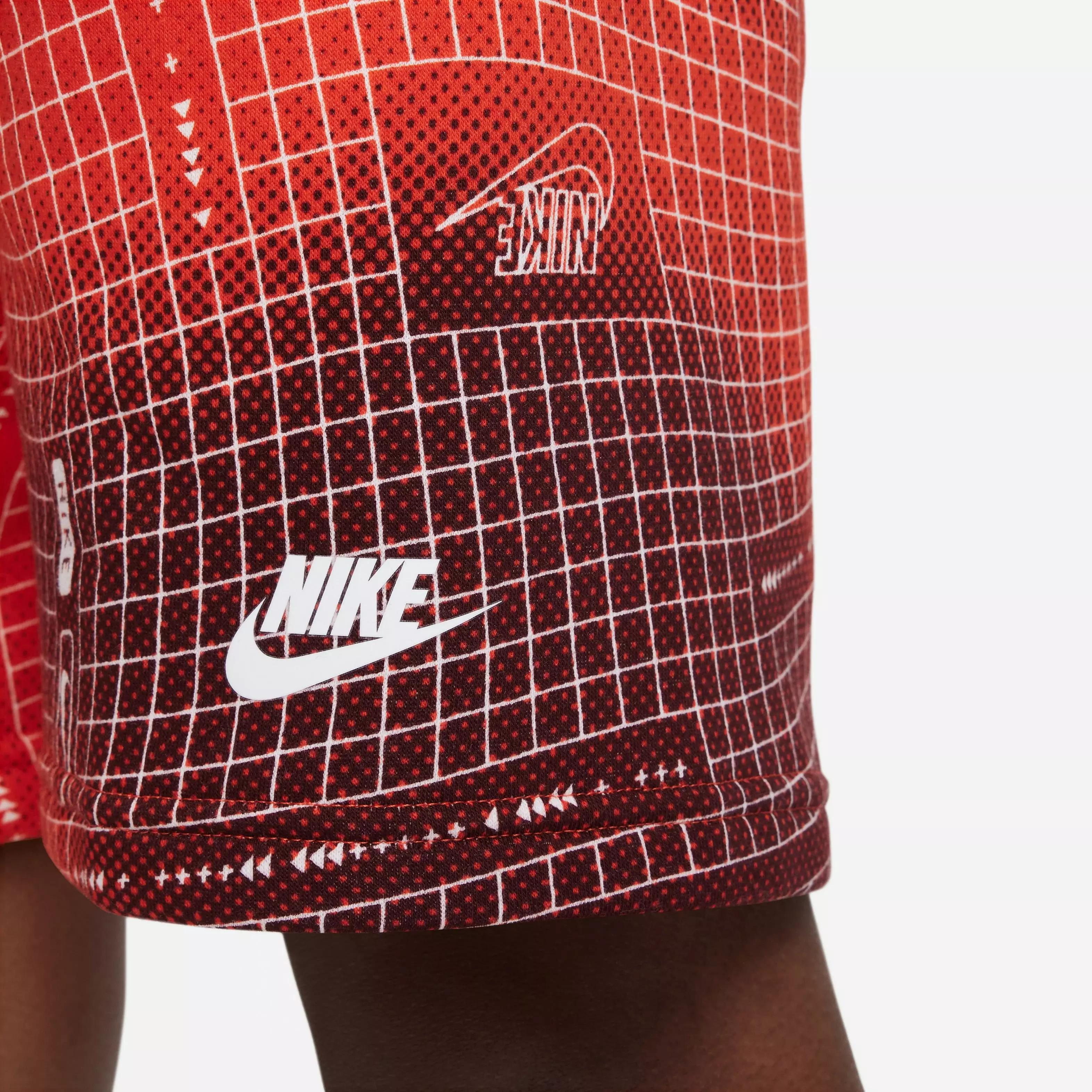 Nike Big Boys' Sportswear All-Over-Print HBR Club Shorts - Picante Red - RED