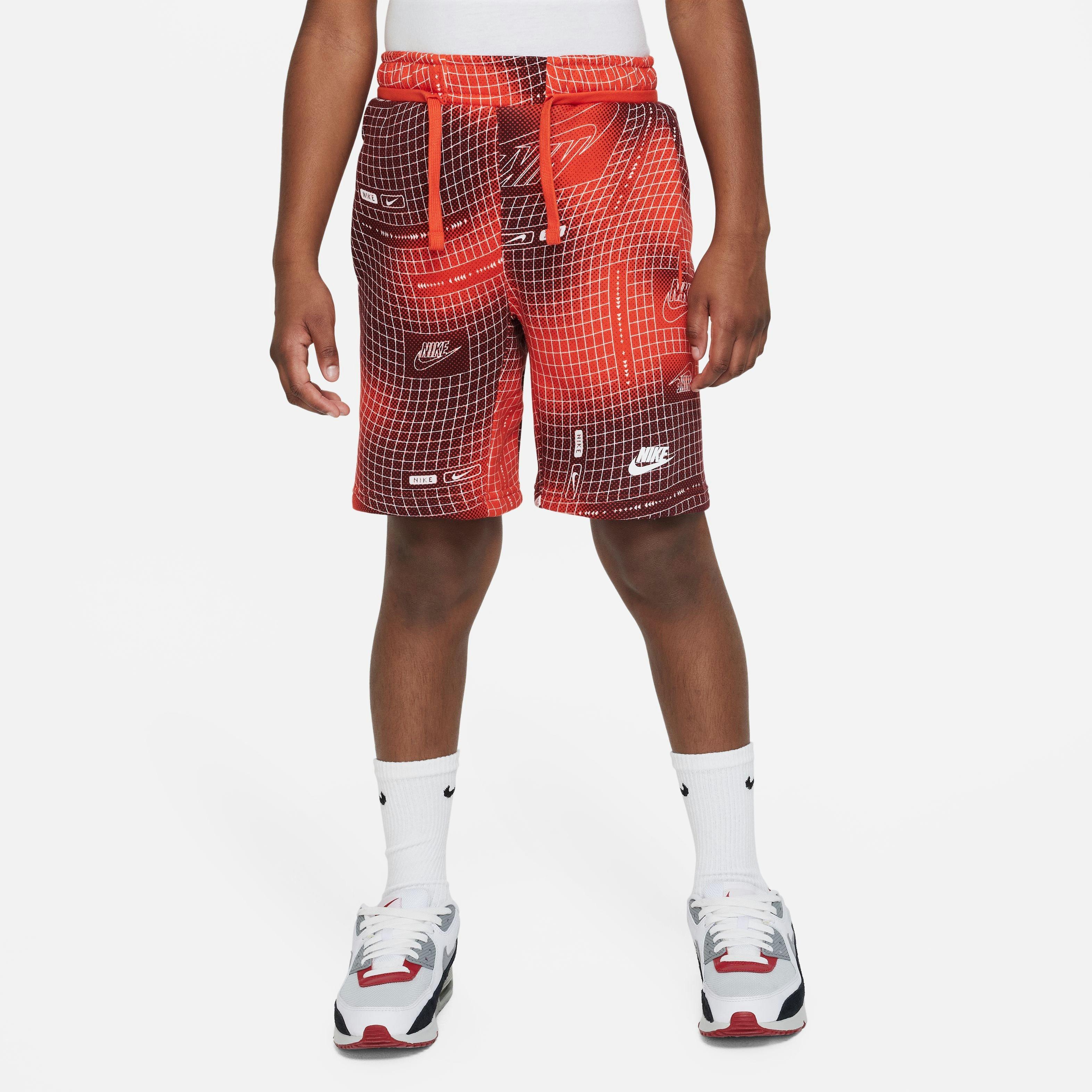 Nike Big Boys' Sportswear All-Over-Print HBR Club Shorts - Picante Red - RED Thumbnail View 5