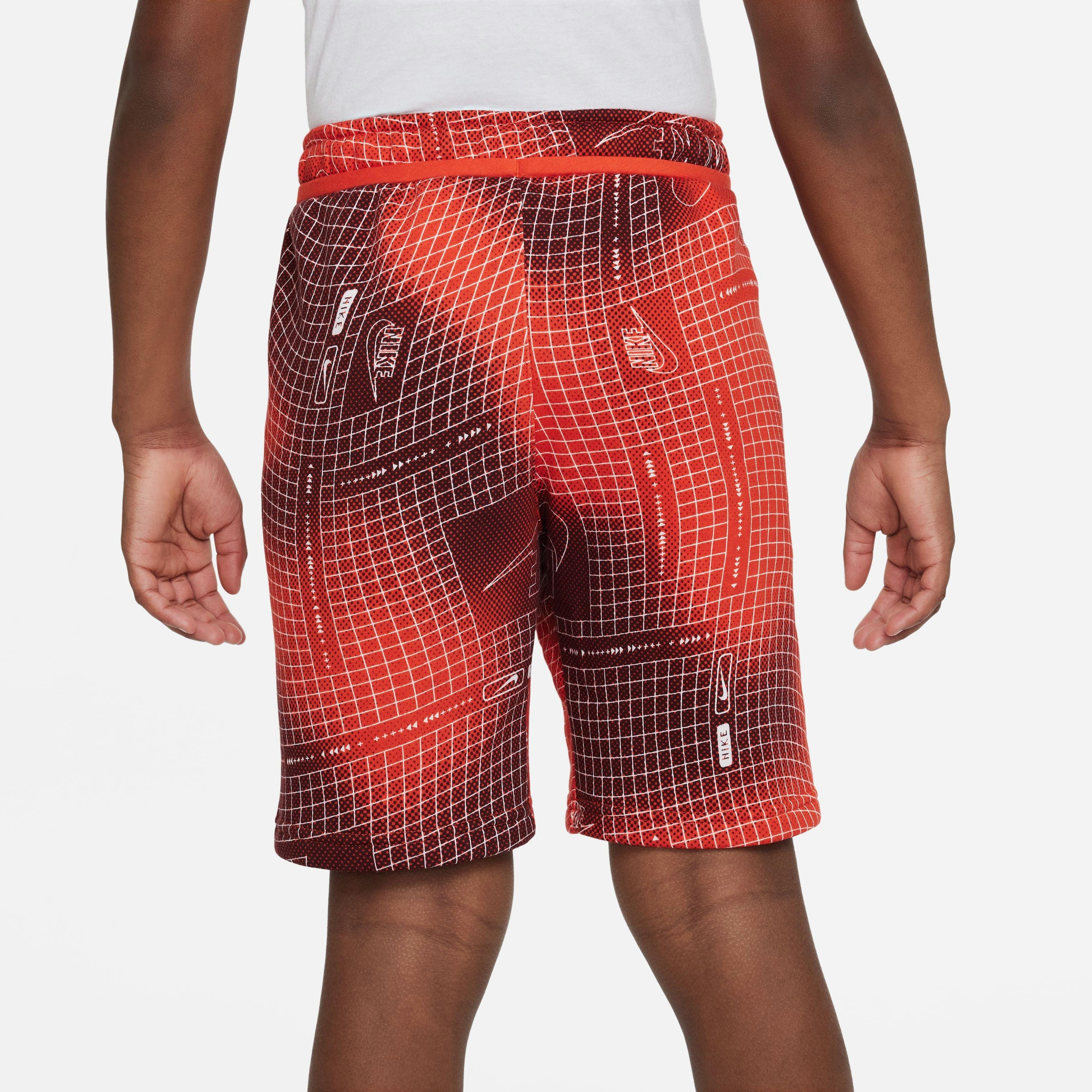 Nike Big Boys' Sportswear All-Over-Print HBR Club Shorts - Picante Red - RED Thumbnail View 4