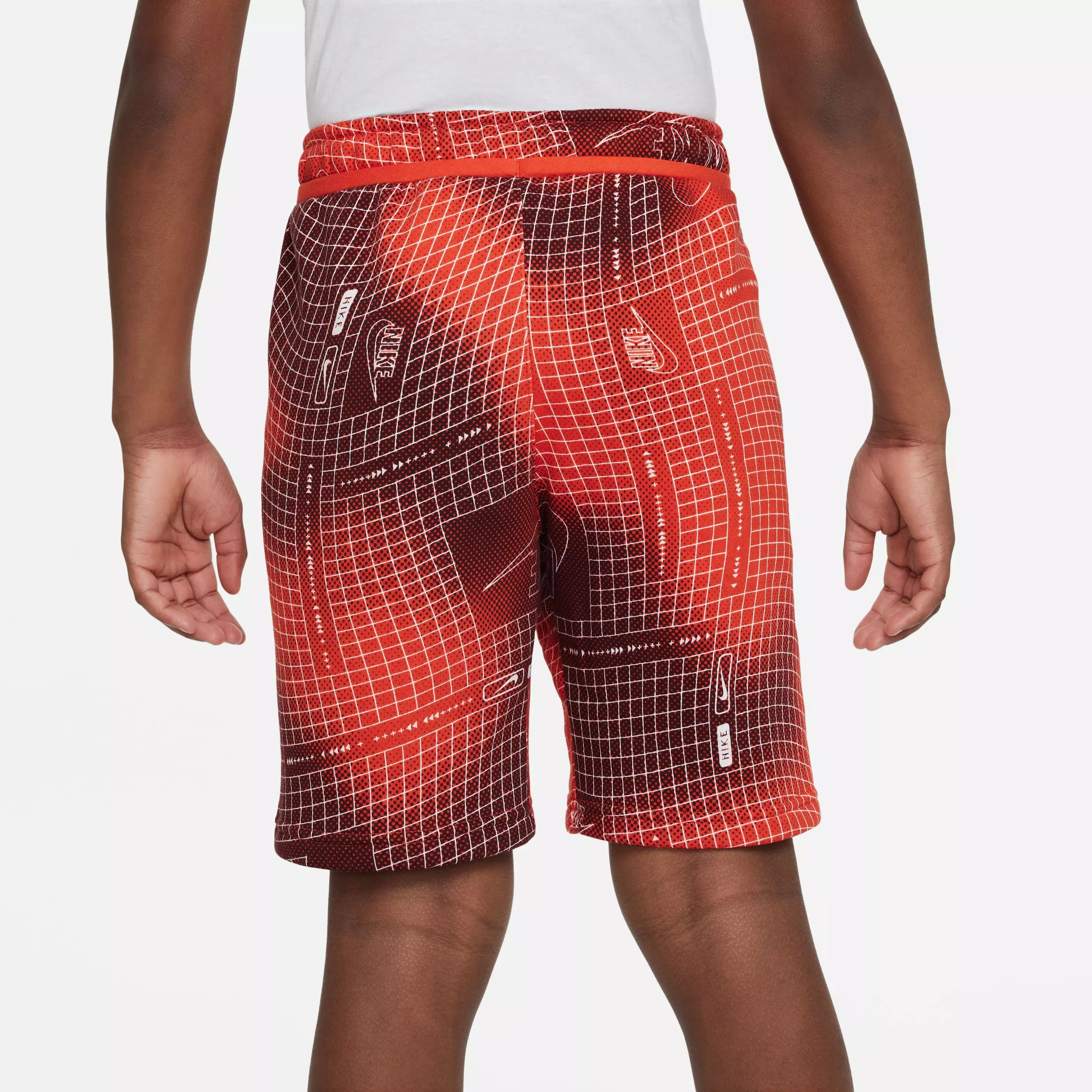 Nike Big Boys' Sportswear All-Over-Print HBR Club Shorts - Picante Red - RED