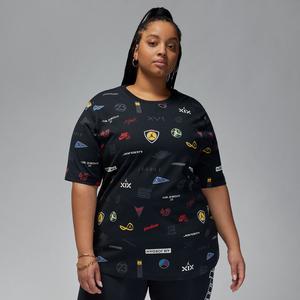 Jordan Women's Oversized AOP Graphic Tee-Black