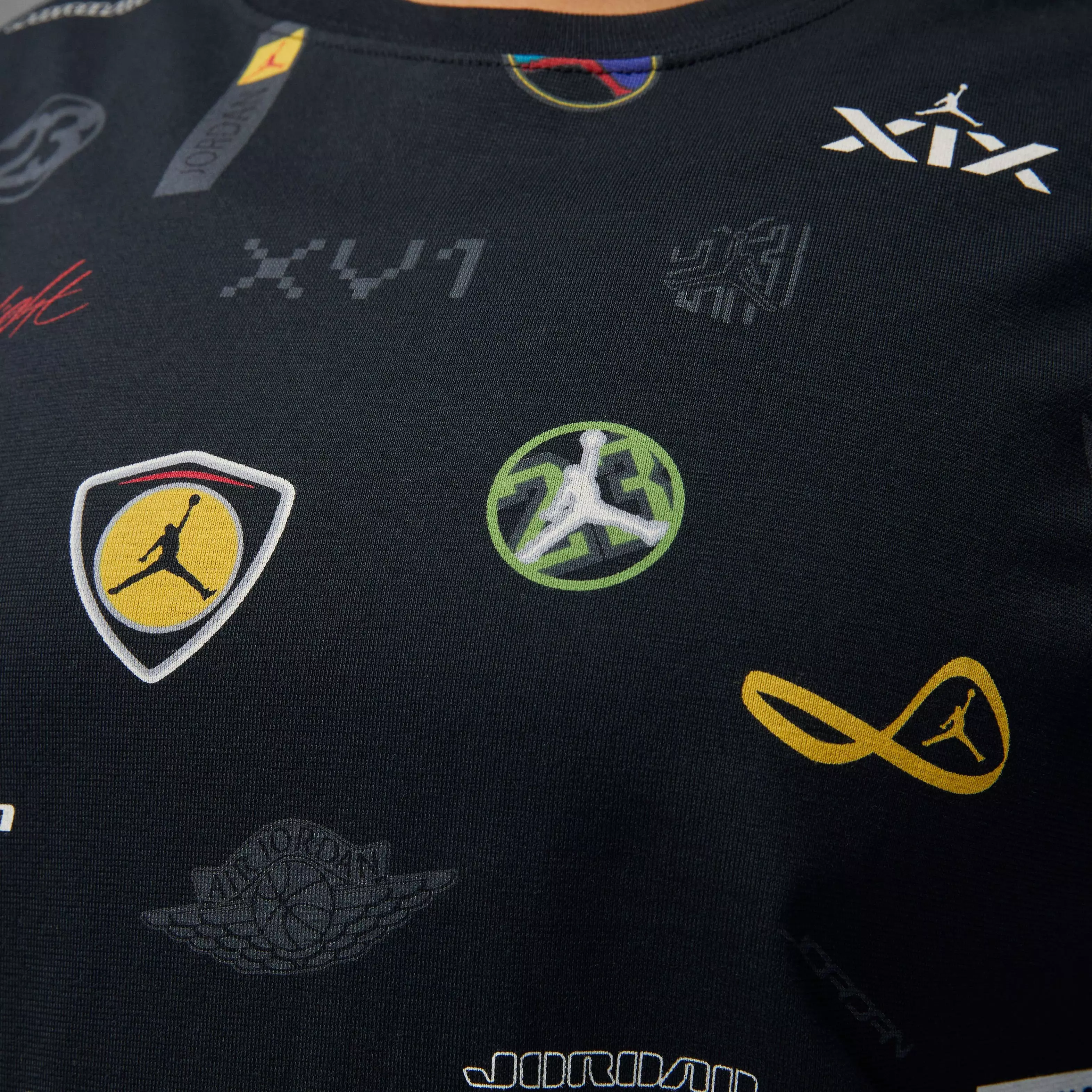 Jordan Women's Oversized AOP Graphic Tee-Black - BLACK