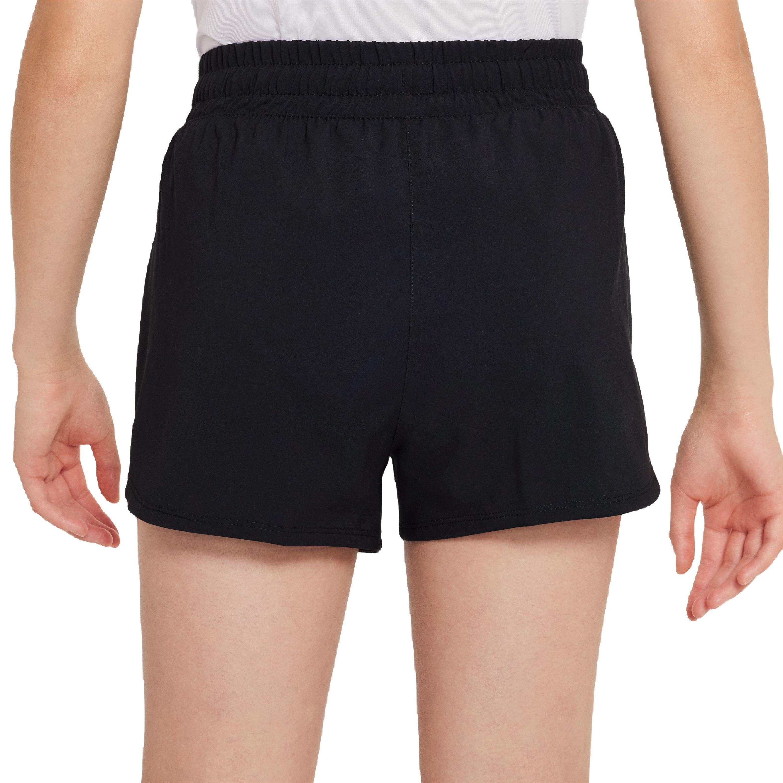 Nike Dri-FIT High-Waisted Woven Training Big Girls' Black Shorts