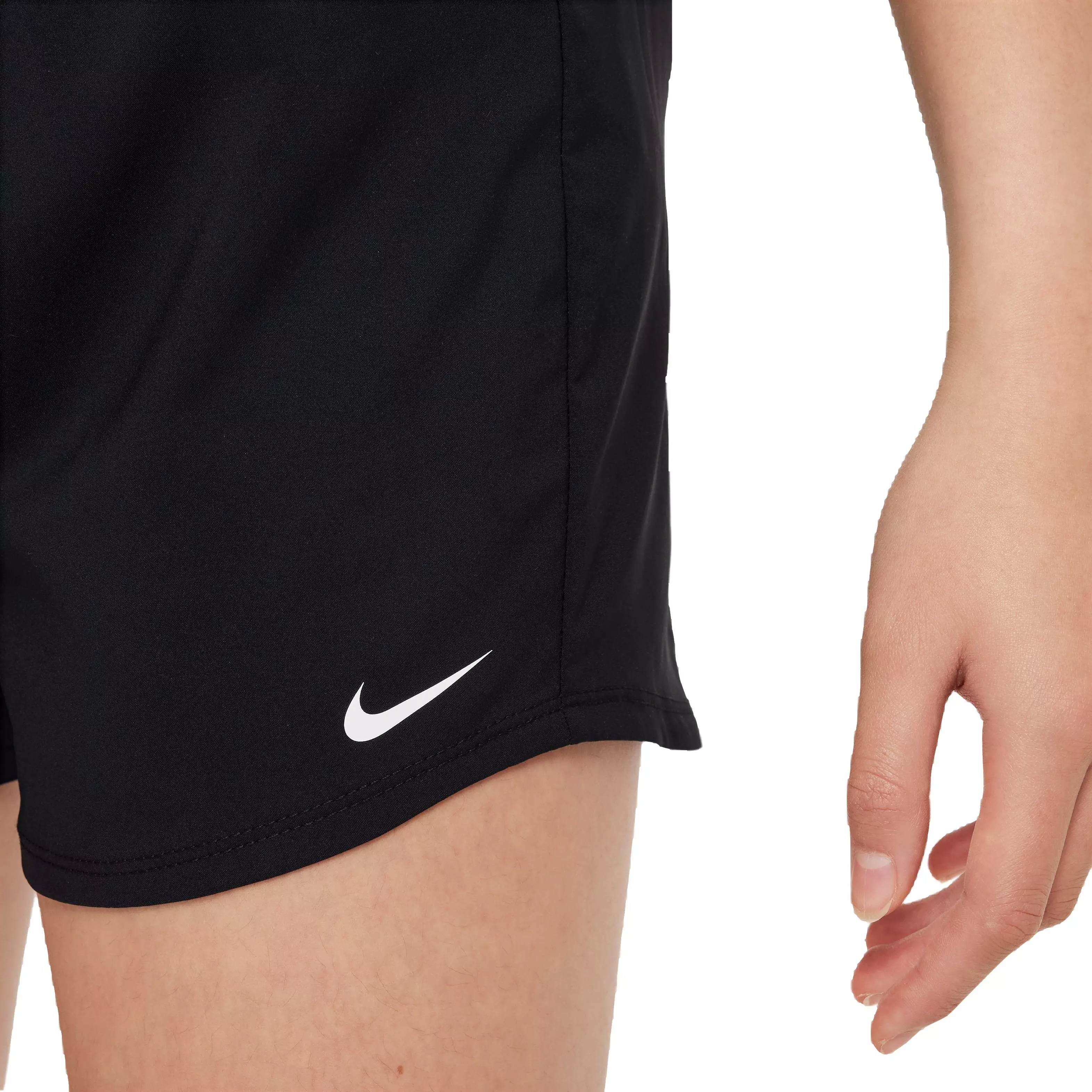 Nike Big Girls' Dri-FIT High-Waisted Woven Training Shorts-Black - BLACK