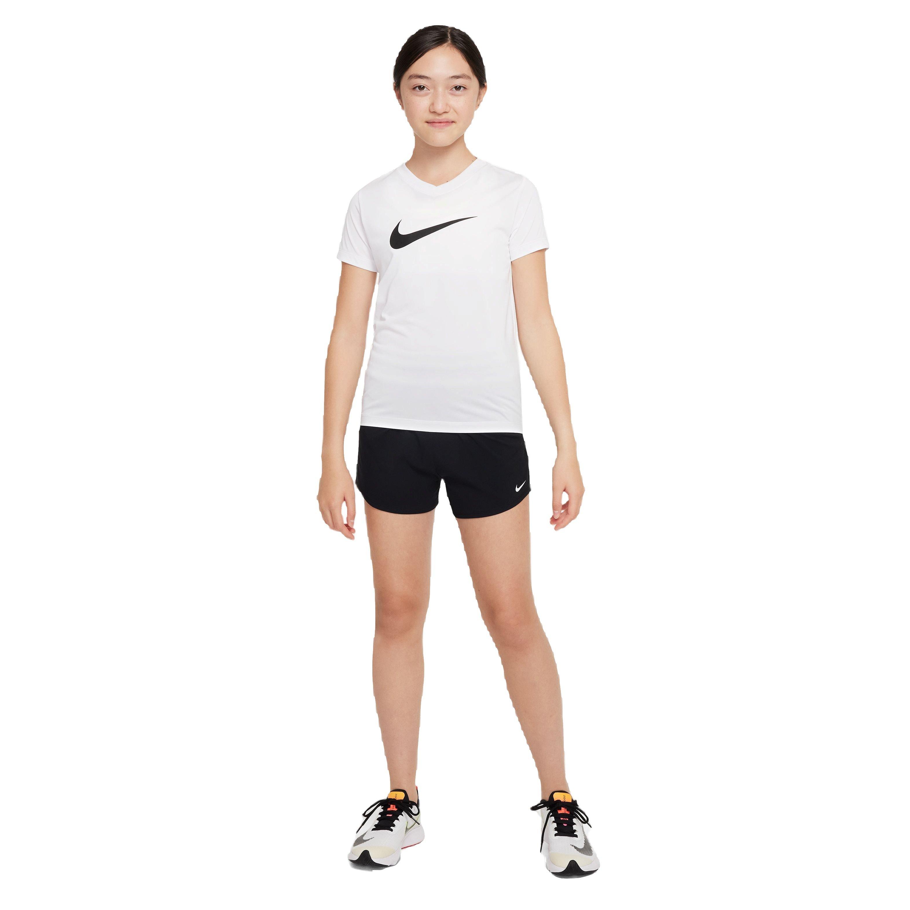 Nike Dri-FIT High-Waisted Woven Training Big Girls' Black Shorts