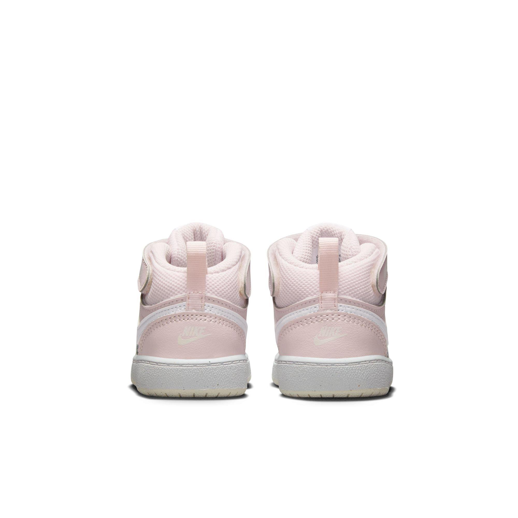 Nike Court Borough Mid 2 "Pearl Pink/White/Summit White" Toddler Girls' Shoe - PINK/WHITE Thumbnail View 9