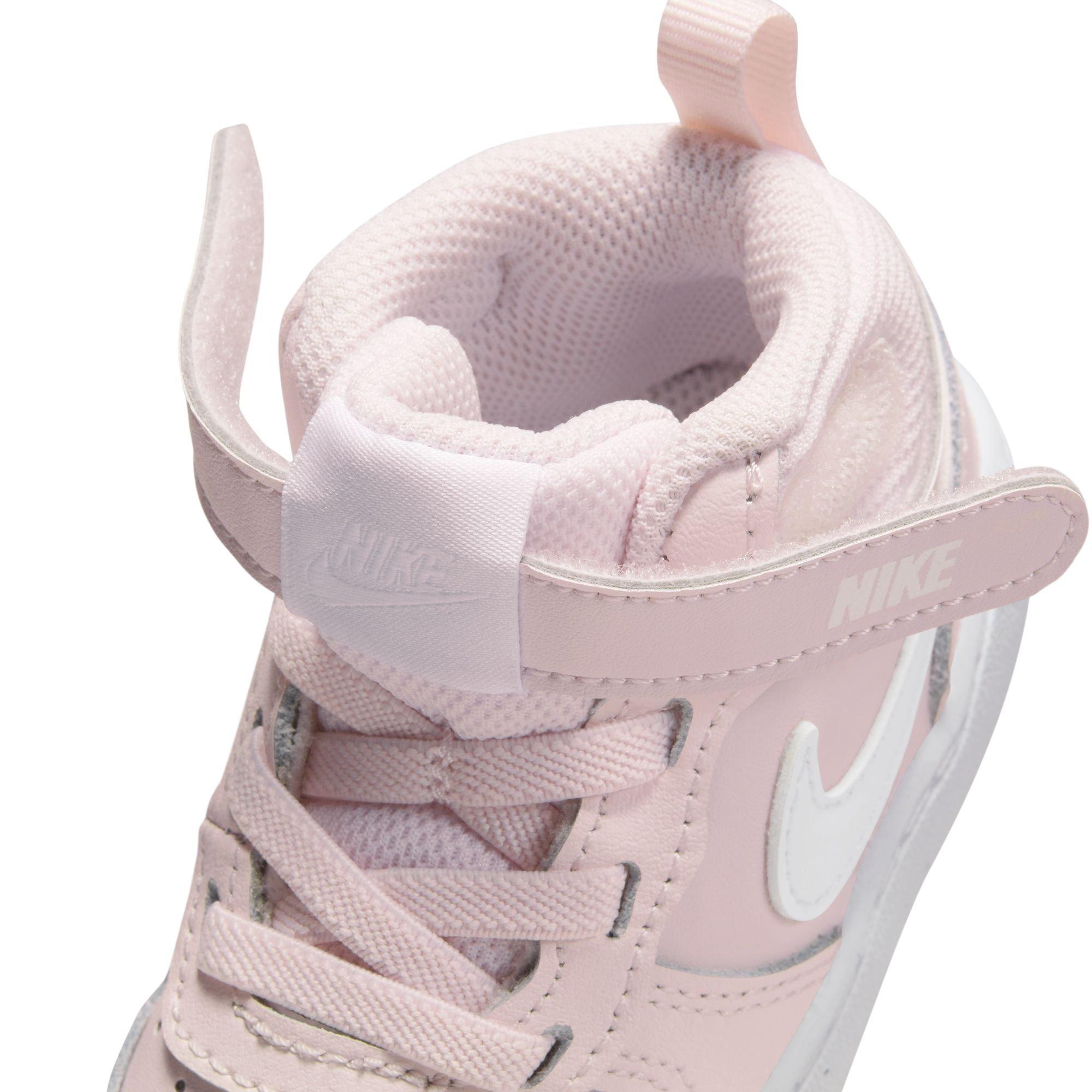 Nike Court Borough Mid 2 "Pearl Pink/White/Summit White" Toddler Girls' Shoe - PINK/WHITE Thumbnail View 4