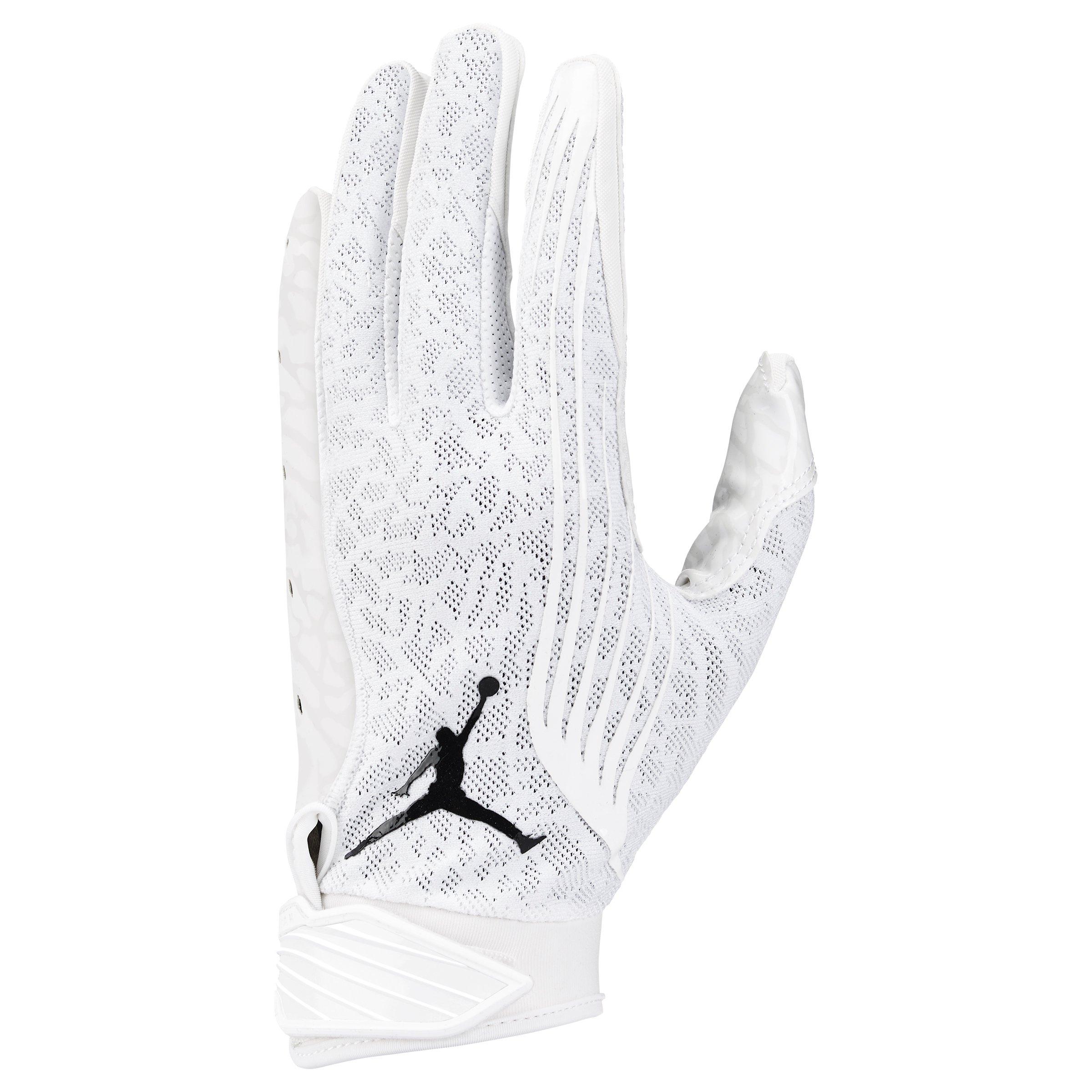 Jordan Fly Lock Football Receiver Gloves - White - WHITE Thumbnail View 1