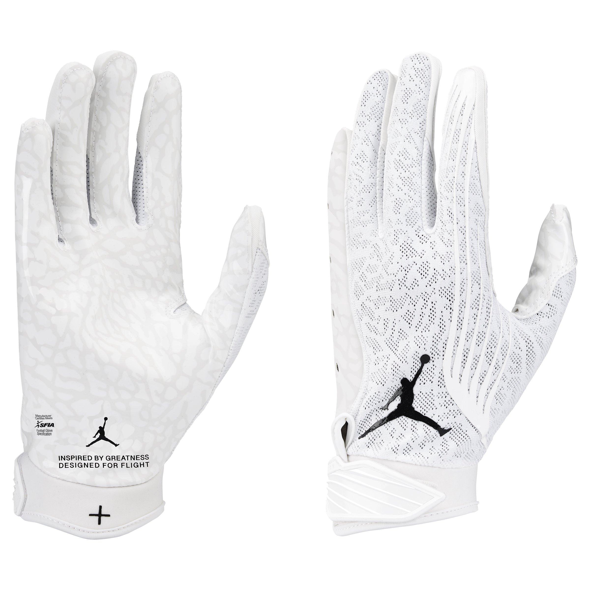 Jordan Fly Lock Football Receiver Gloves - White - WHITE Thumbnail View 3