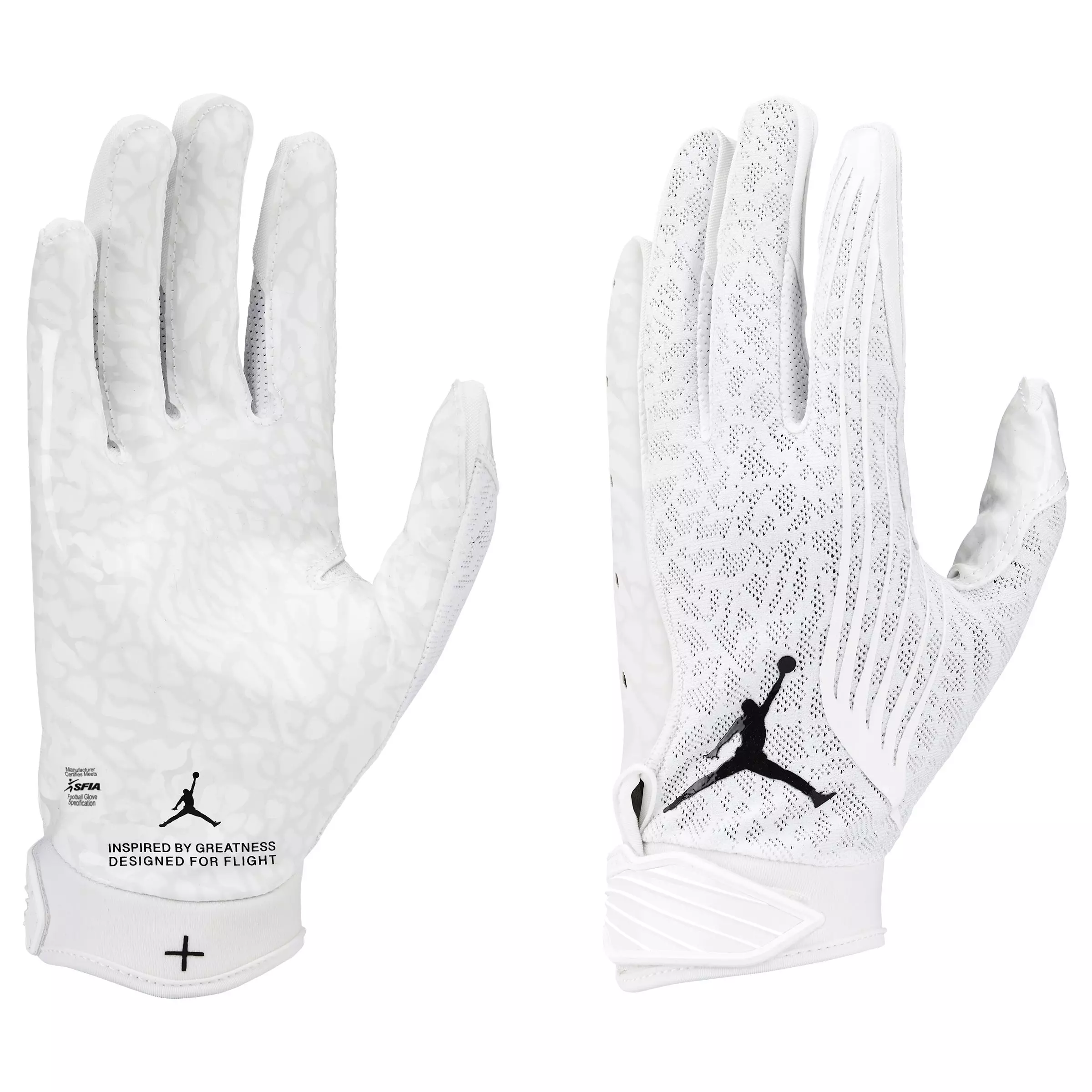 Jordan Fly Lock Football Receiver Gloves - White - WHITE