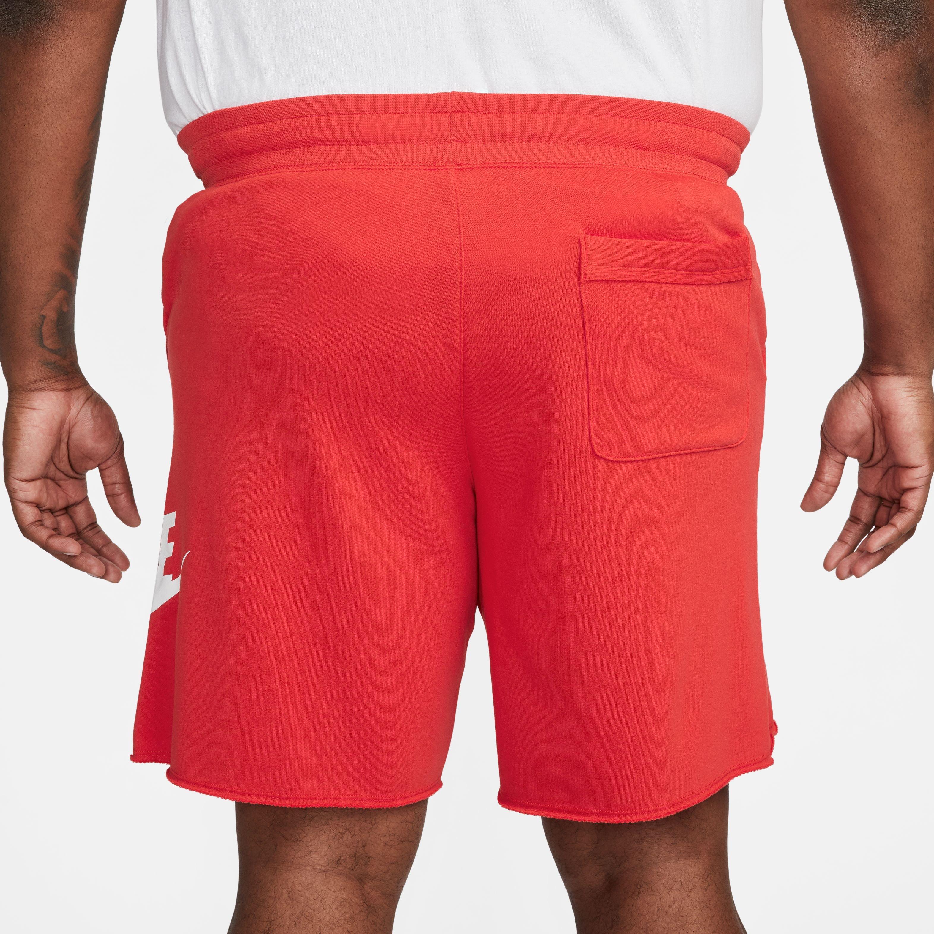 Red nike fleece store shorts