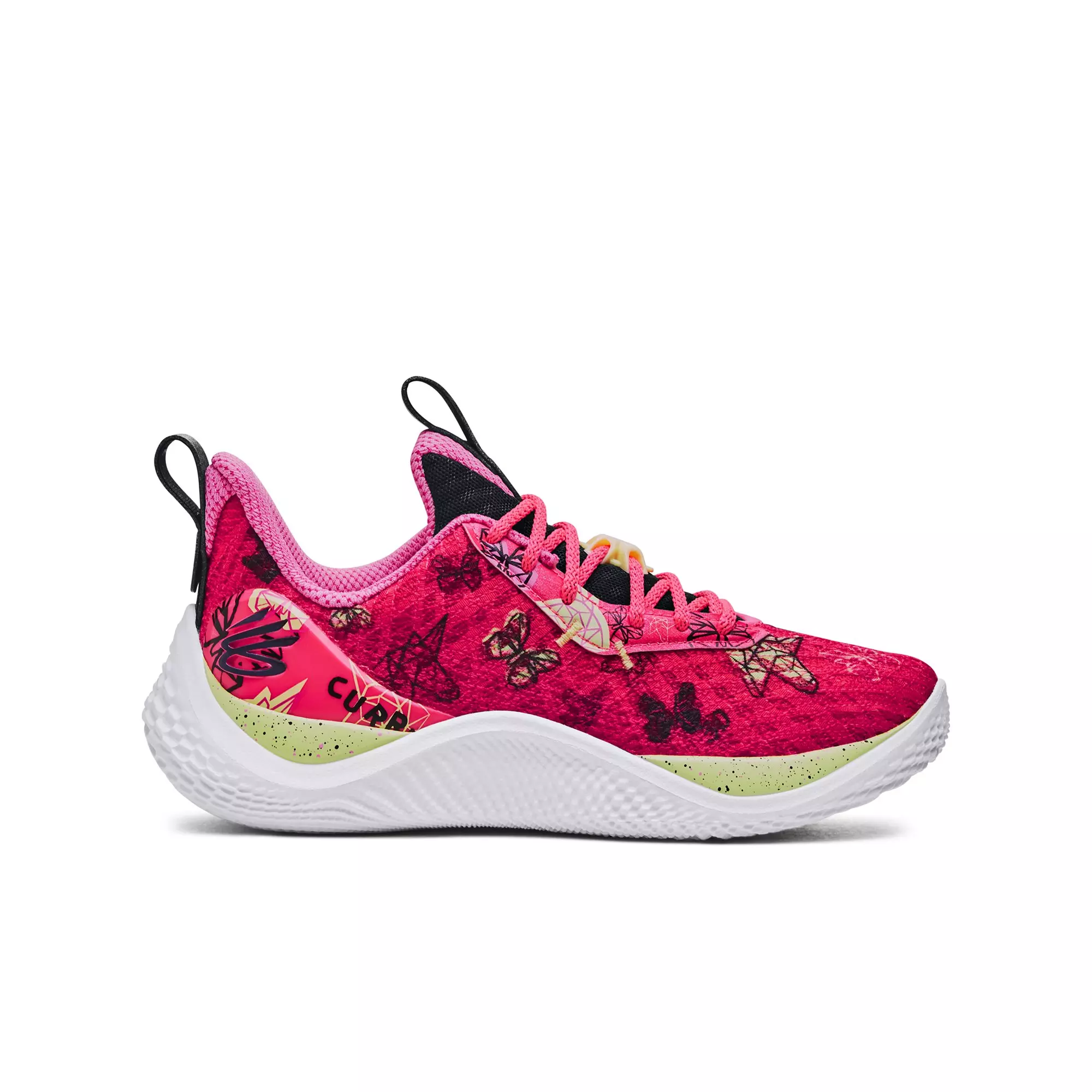 Under Armour Curry 10 "Unicorn and Butterfly" Grade School Kids' Basketball Shoe - PINK/BLACK