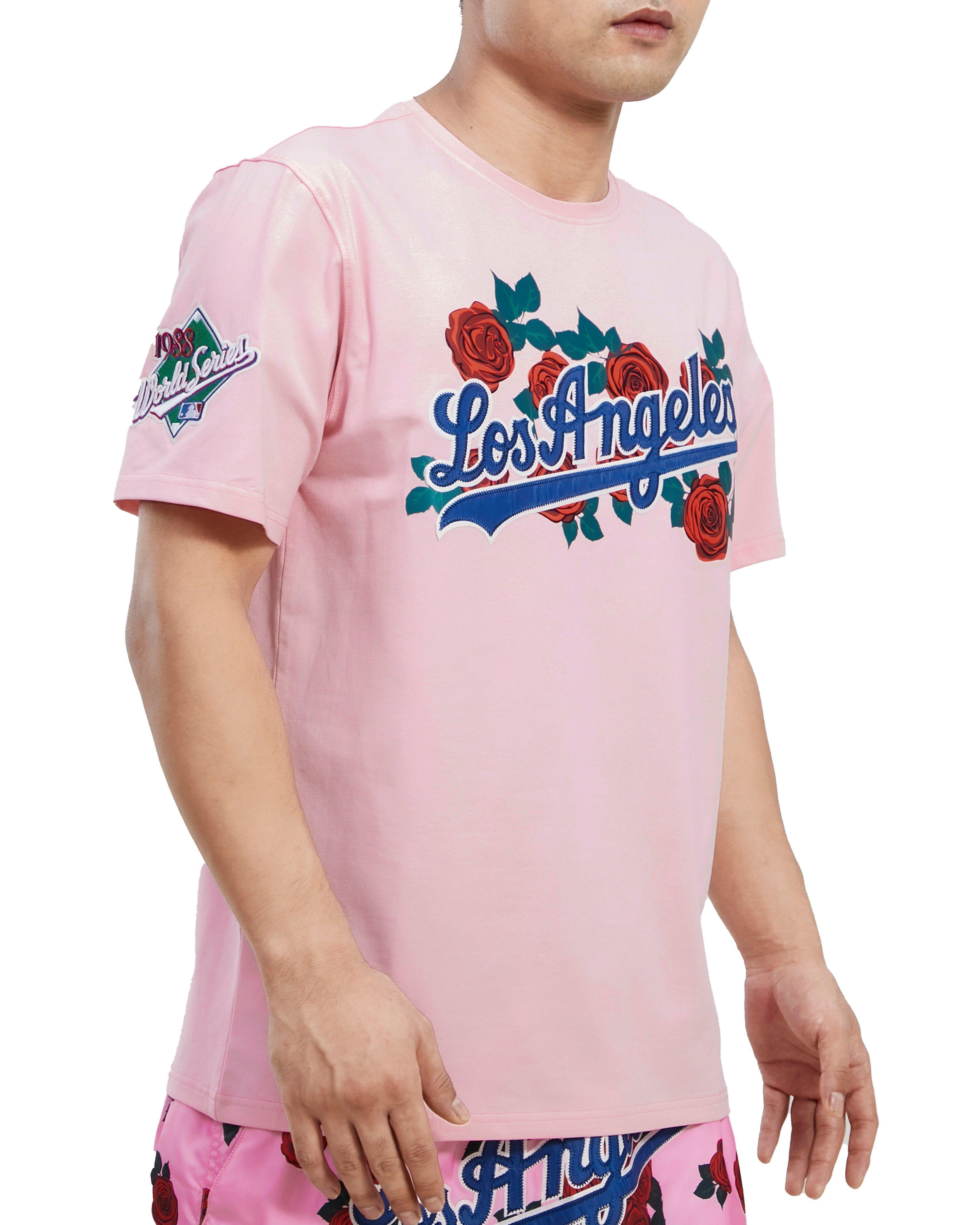 Girls Youth New Era Pink Los Angeles Dodgers Jersey Stars V-Neck T