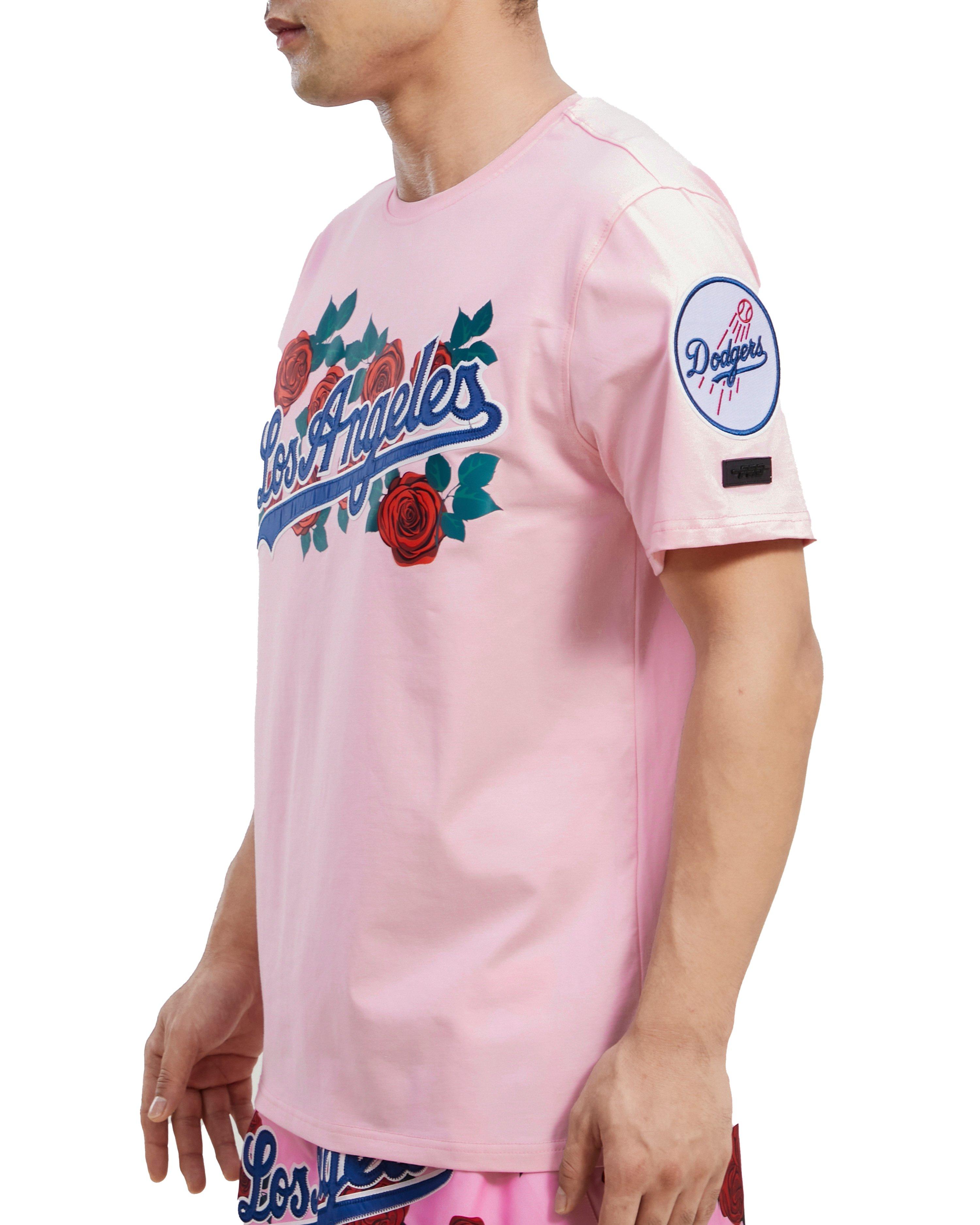 Girls Youth New Era Pink Los Angeles Dodgers Jersey Stars V-Neck T
