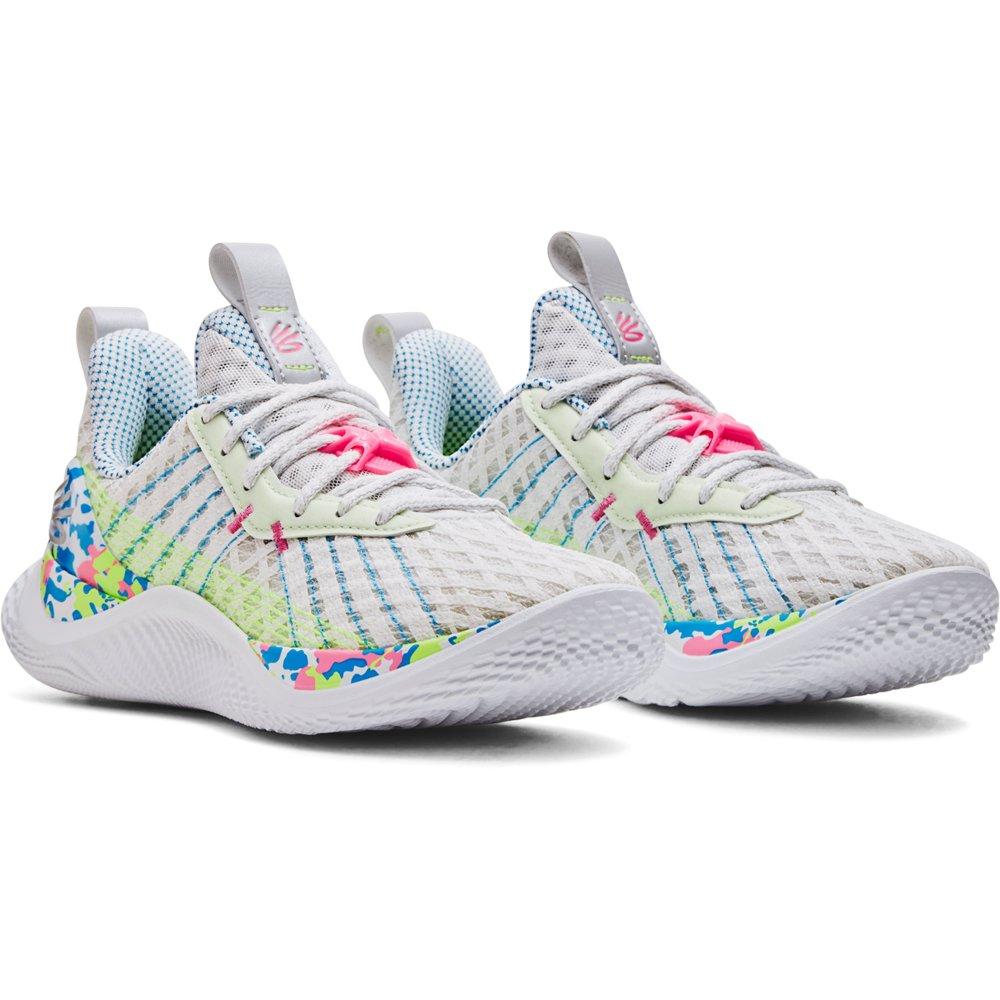 Under Armour Curry 10 "Splash Party" Men's Basketball Shoe - WHITE/BLUE Thumbnail View 3