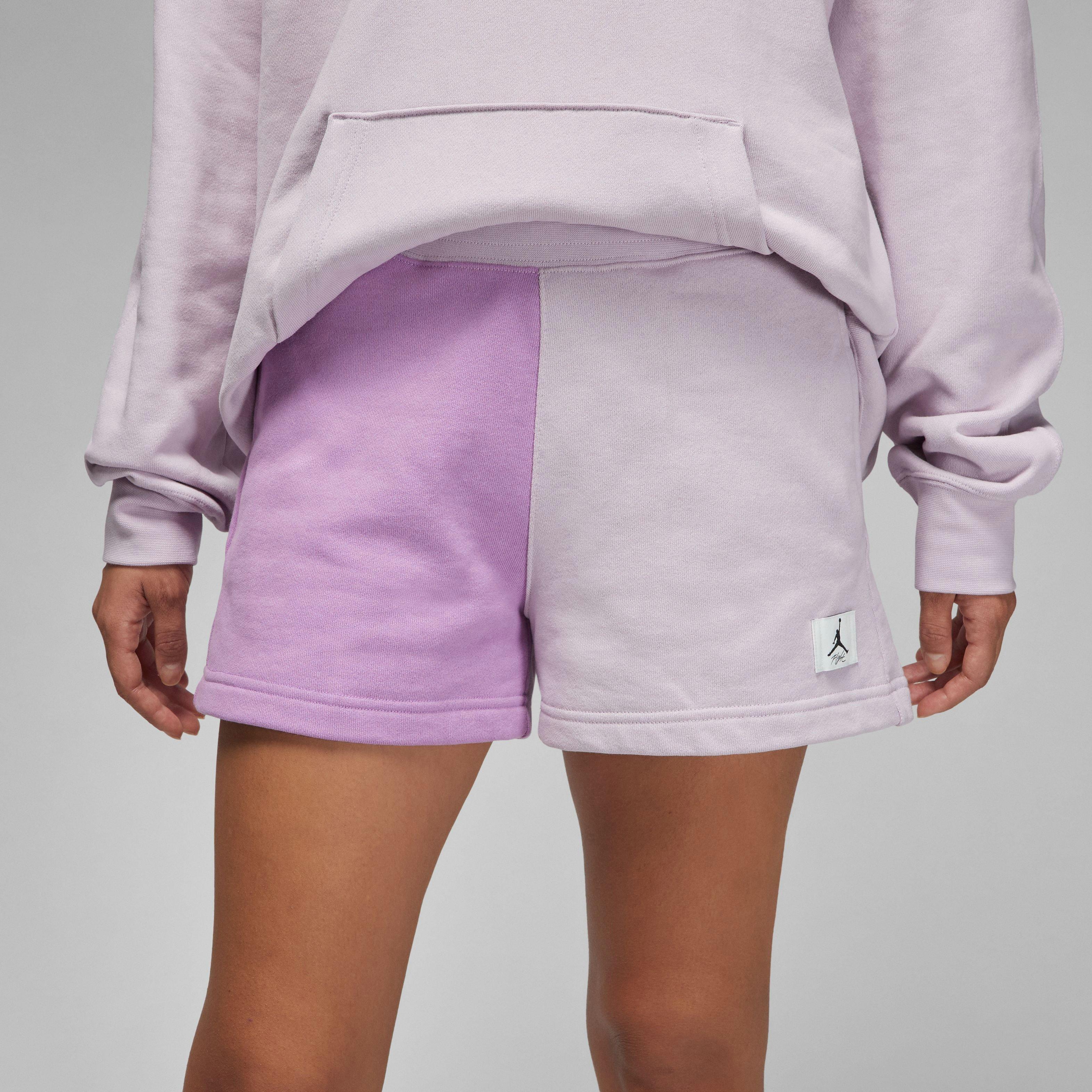 Jordan Women's Flight Fleece Blocked Shorts-Purple - PURPLE Thumbnail View 4