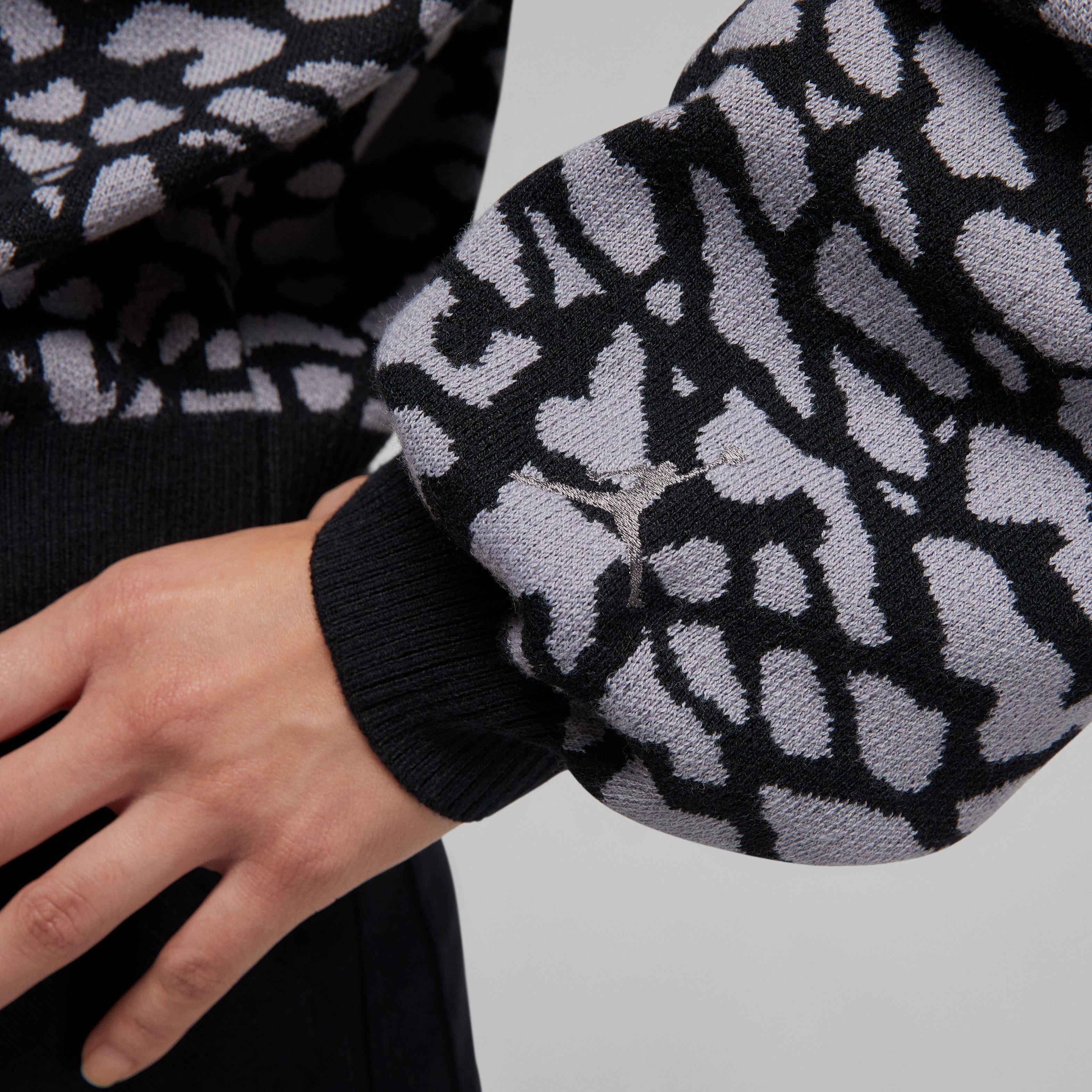 Jordan Women's Flight Jacquard Knit Cardigan - BLACK Thumbnail View 5