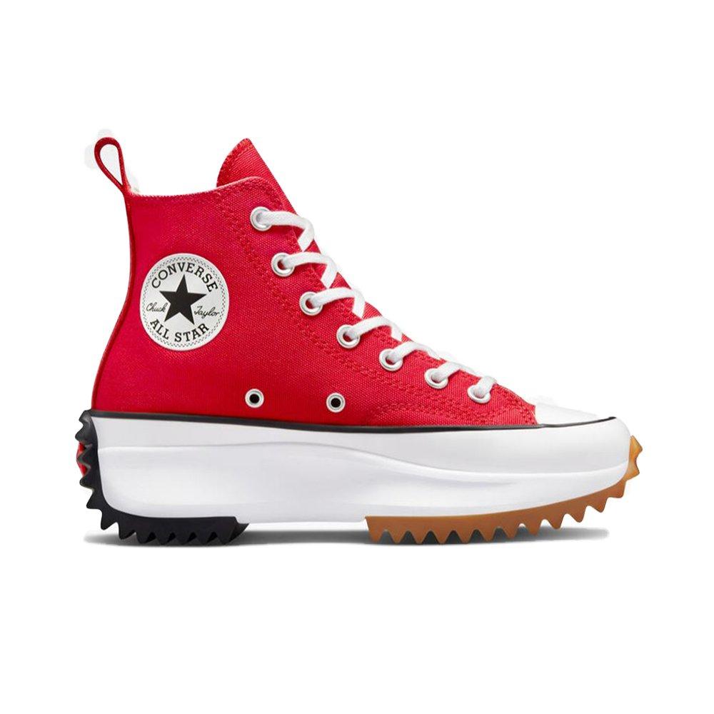 Red converse sale platform sneakers