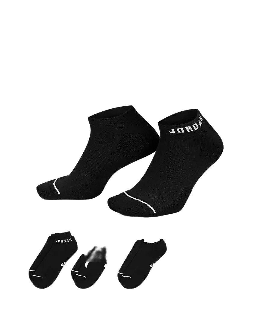 Jordan Everyday No-Show Socks (3 Pairs)-Black - BLACK