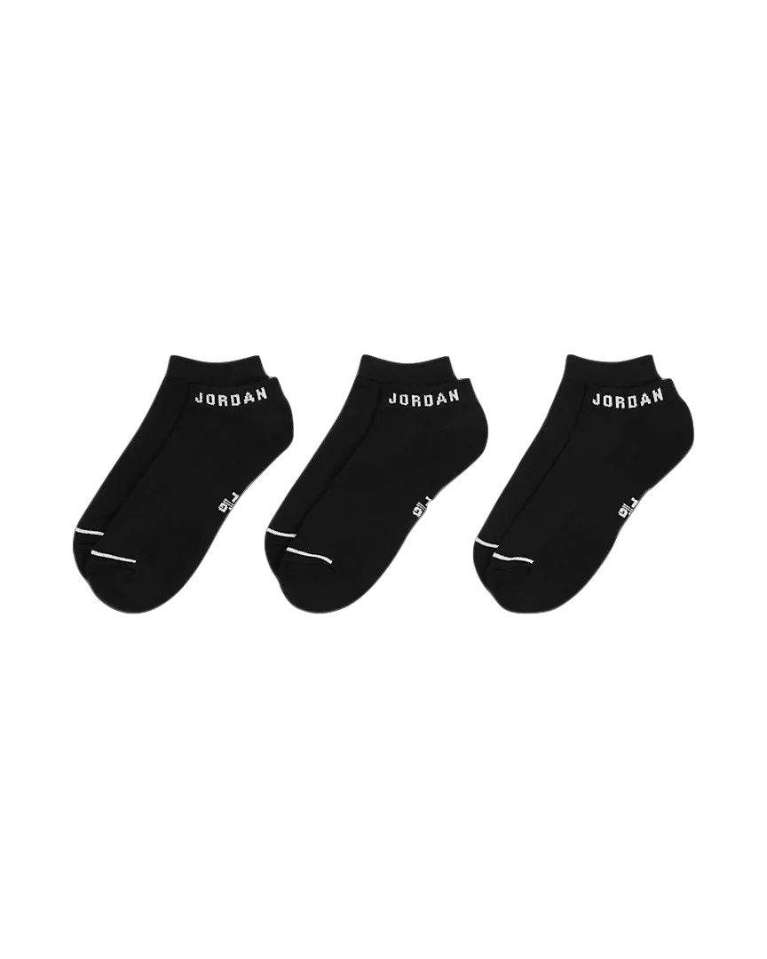 Jordan Everyday No-Show Black Socks (3 Pairs)