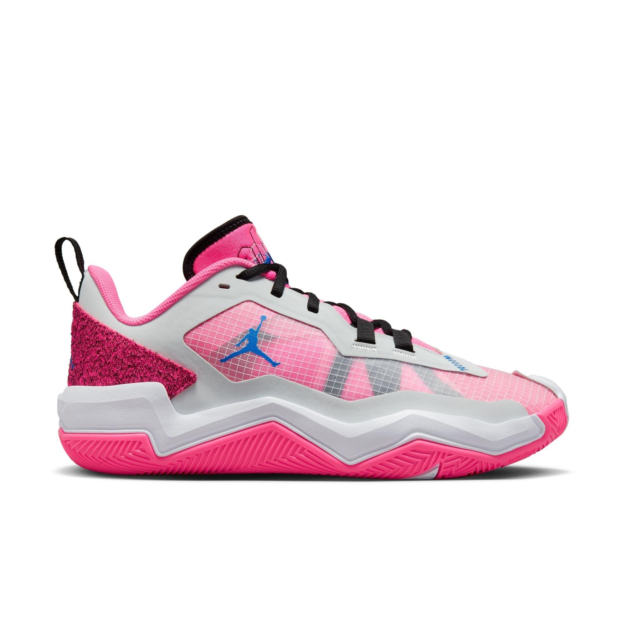 Pink and white outlet basketball shoes