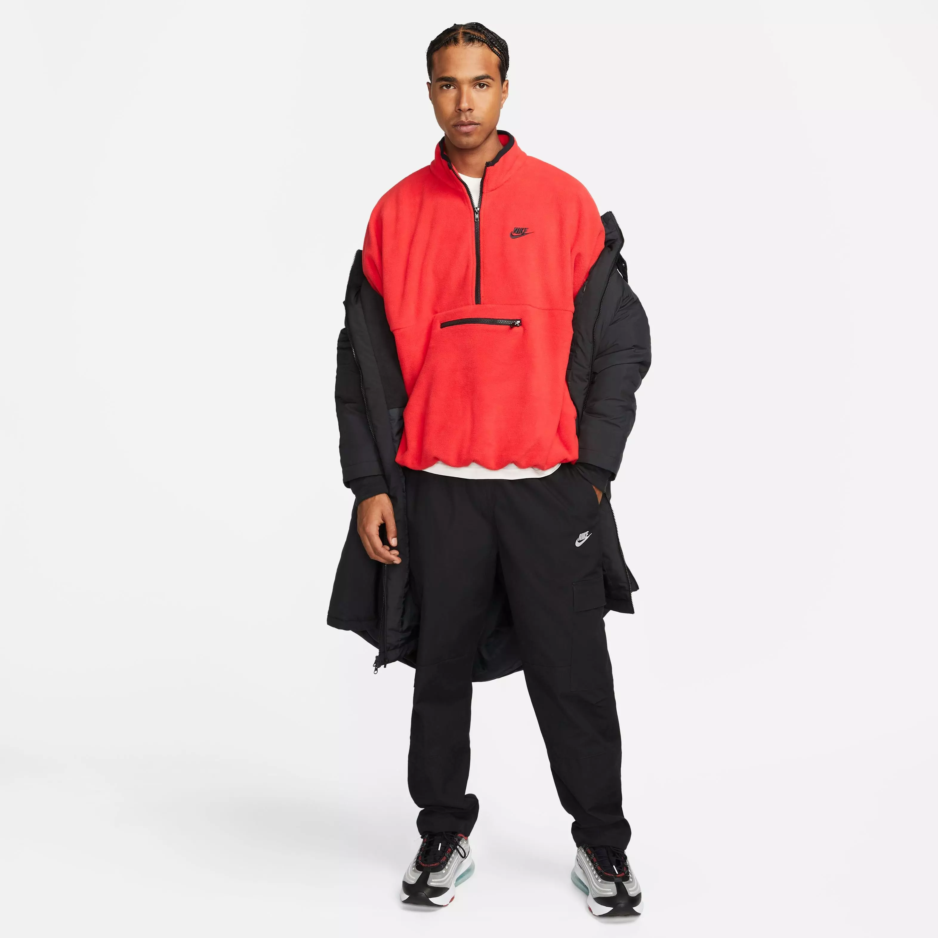 Nike Men's Club Woven Cargo Pants-Black - BLACK