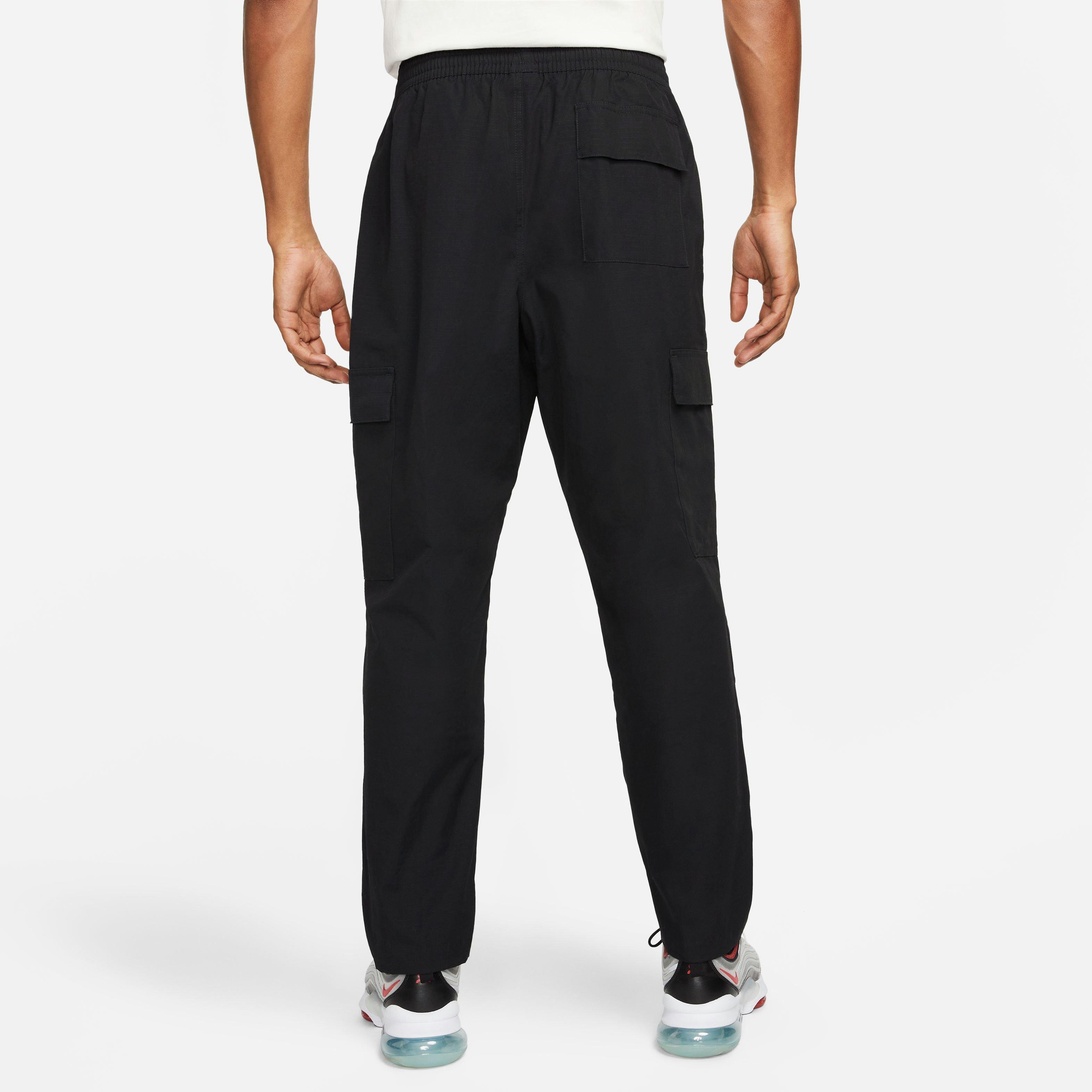 Nike Men's Club Woven Cargo Pants-Black - BLACK Thumbnail View 4