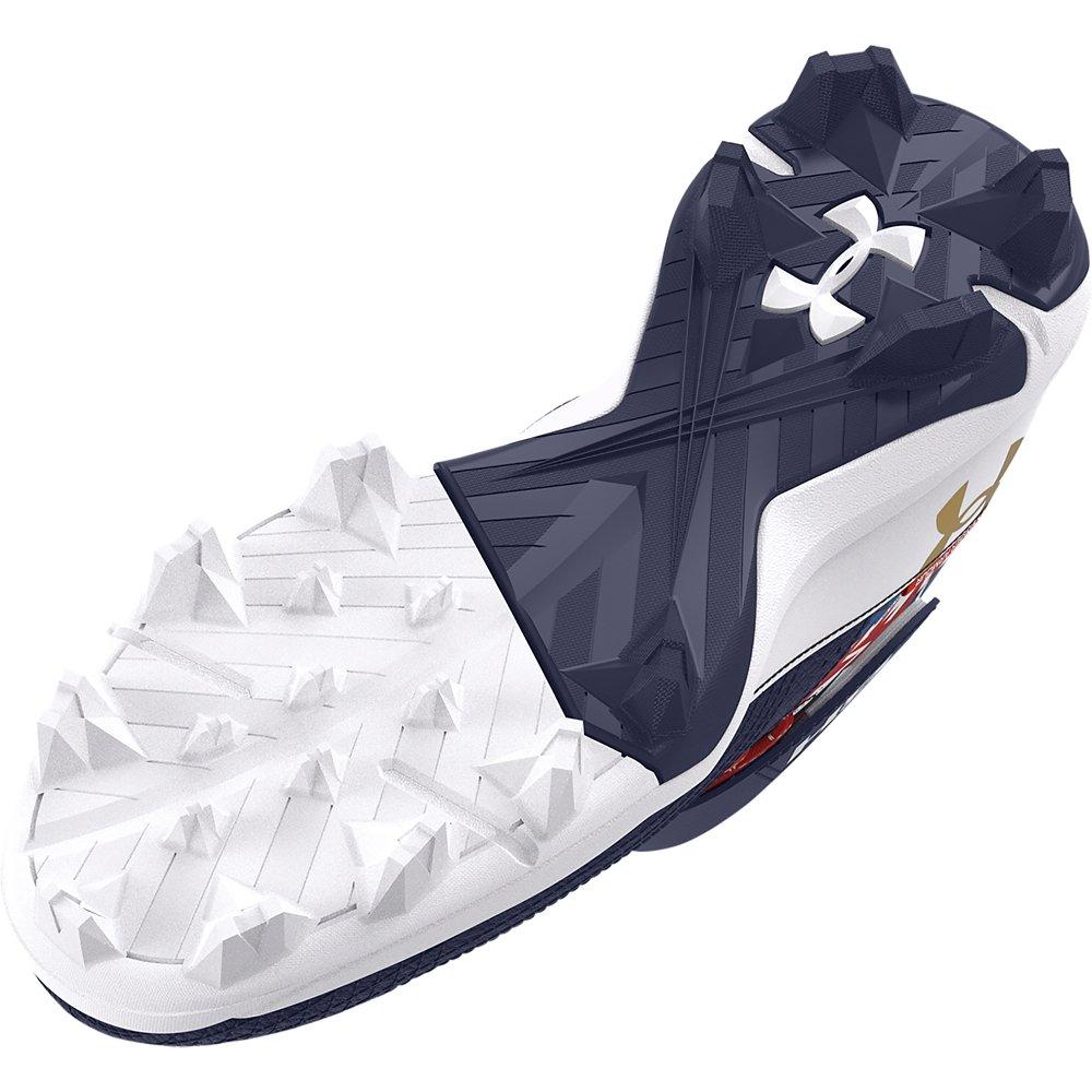 Under Armour Harper 7 Mid RM "USA" Preschool Boys' Baseball Cleat - RED/WHITE/BLUE Thumbnail View 4