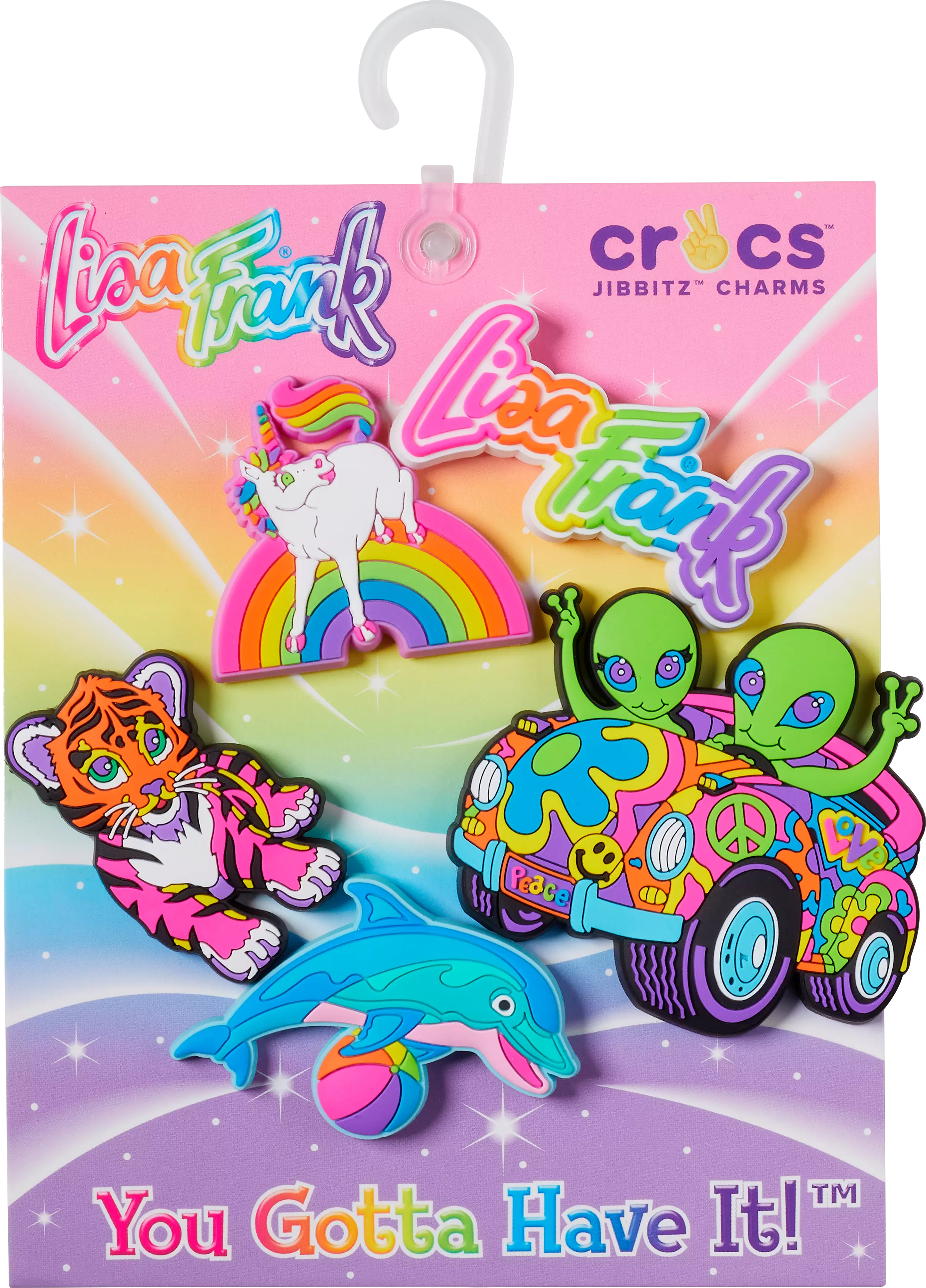 Crocs Lisa Frank Jibbitz Charms-5PK - AS SHOWN