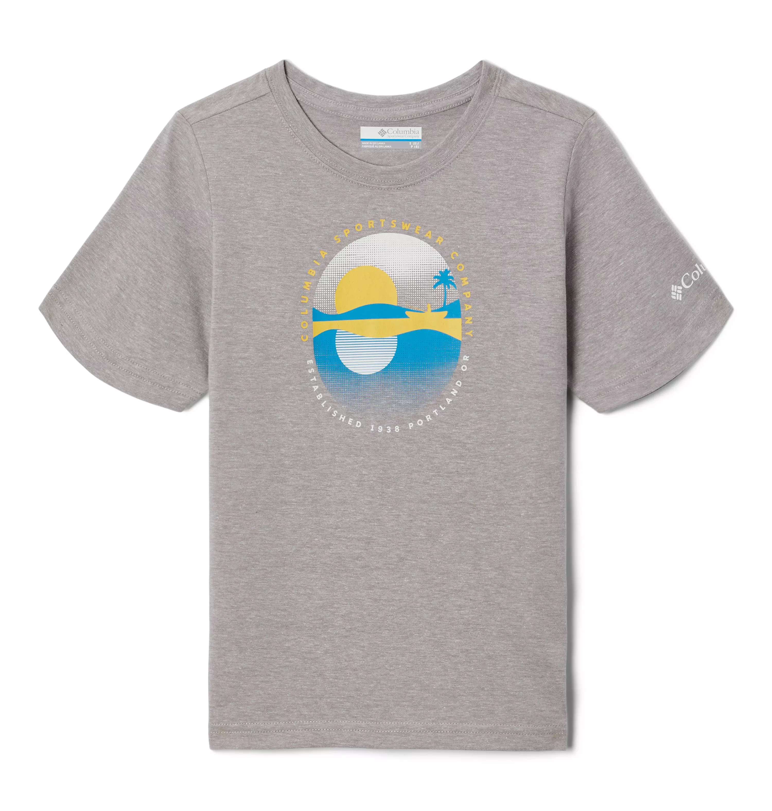 Columbia Big Boys' Valley Creek Tee-Heather/Grey - HEATHER/GREY