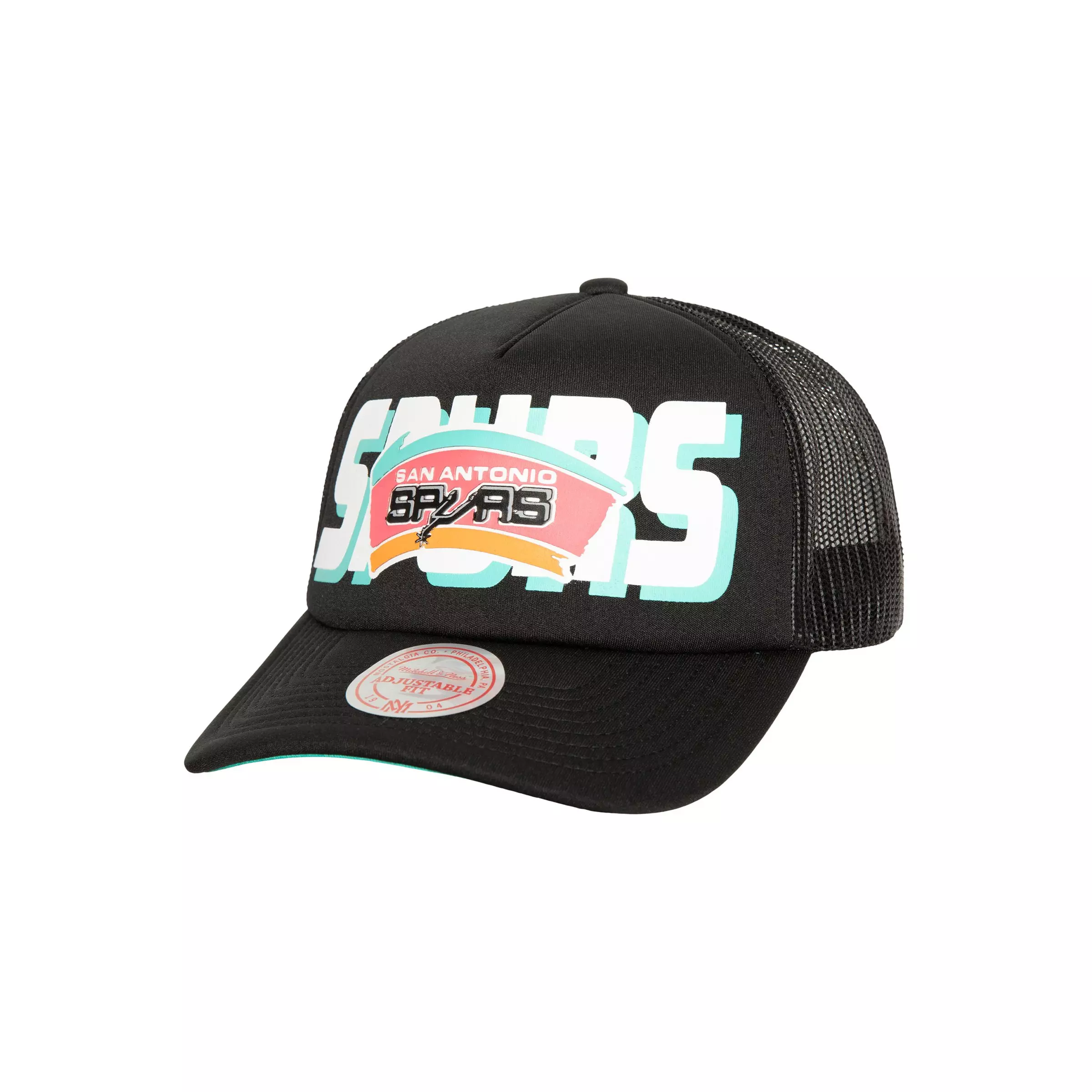Mitchell & Ness San Antonio Spurs Retro Heritage Trucker Snapback - BLACK