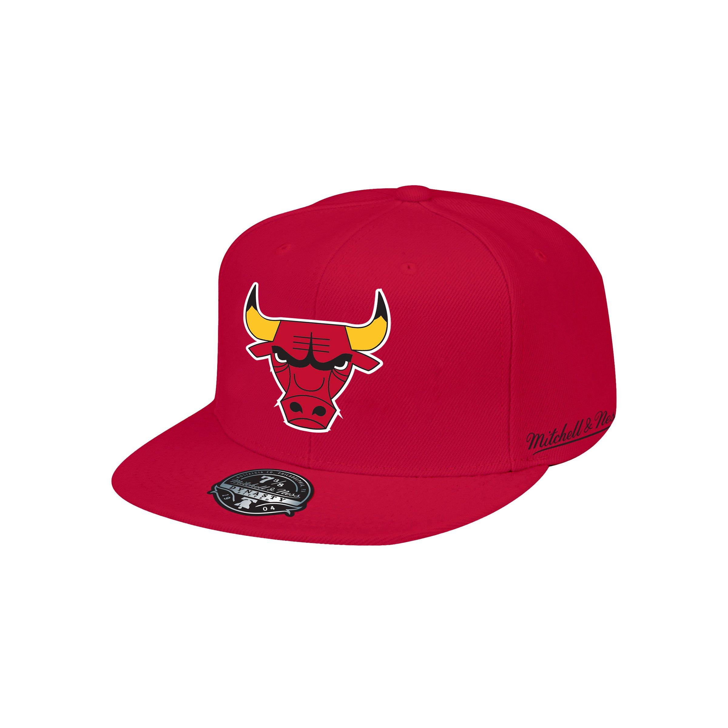 Mitchell Ness Chicago Bulls Hardwood Classics Fitted Hat Red Hibbett