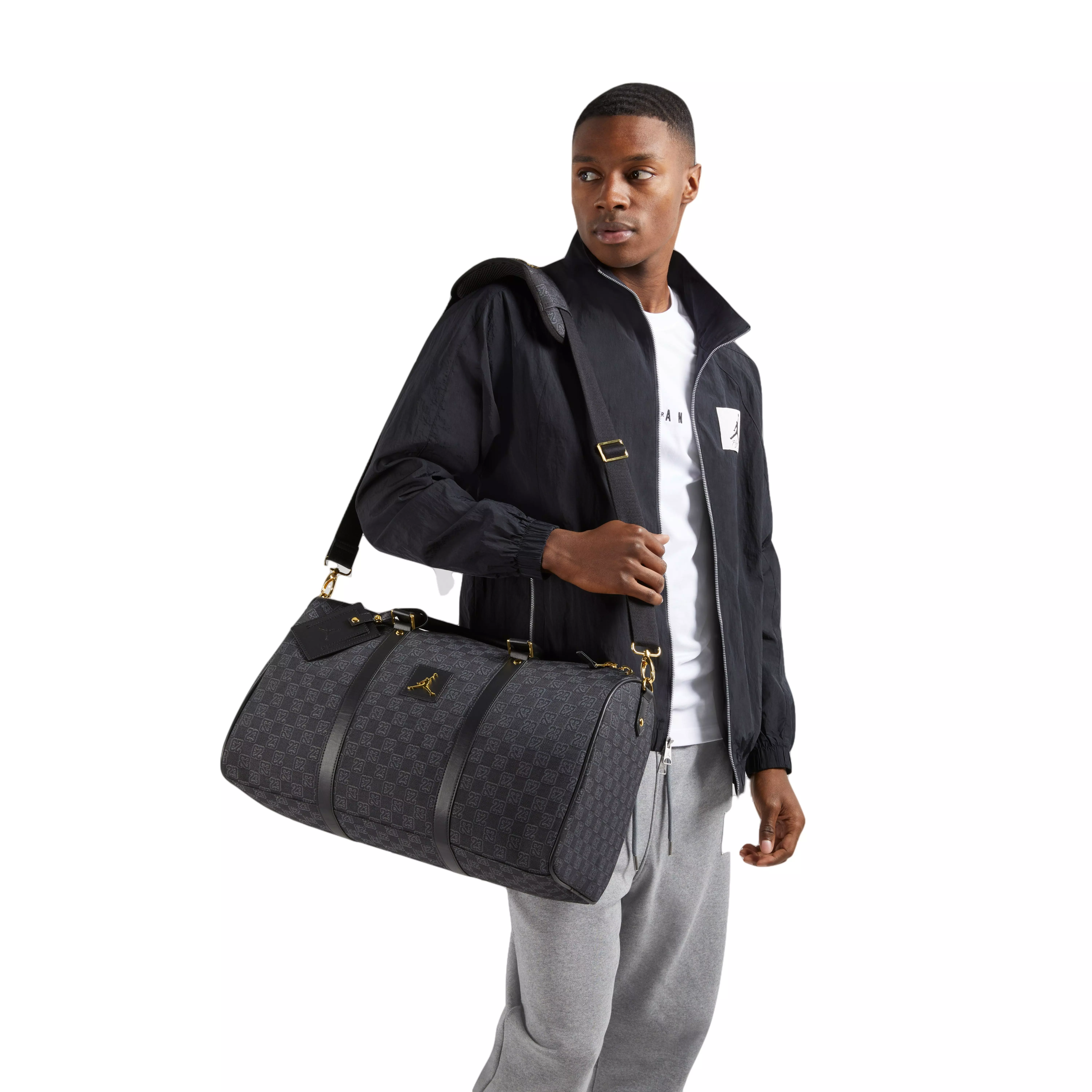 Jordan Monogram Duffle Bag-Black/Gold - BLACK/GOLD