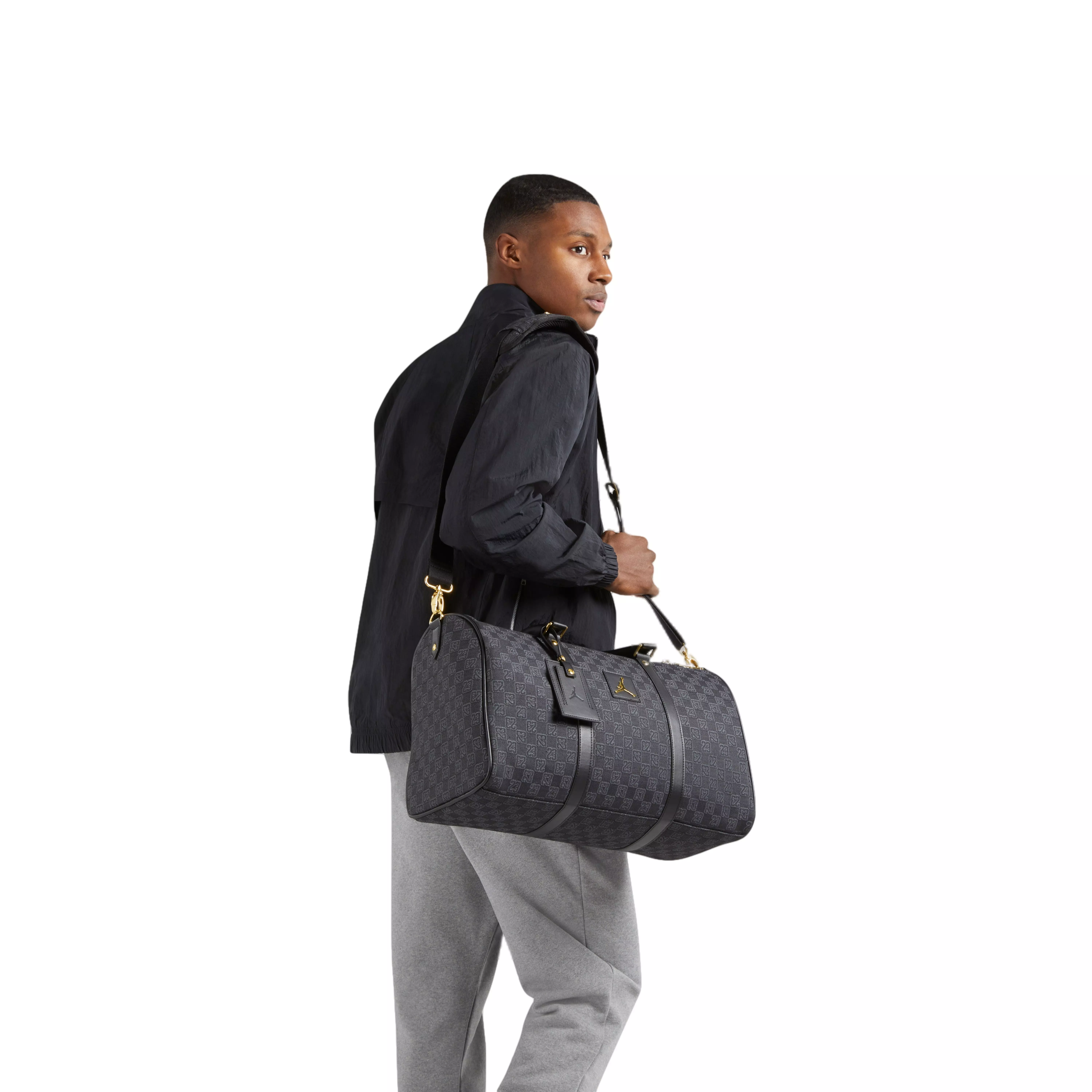 Jordan Monogram Duffle Bag-Black/Gold - BLACK/GOLD