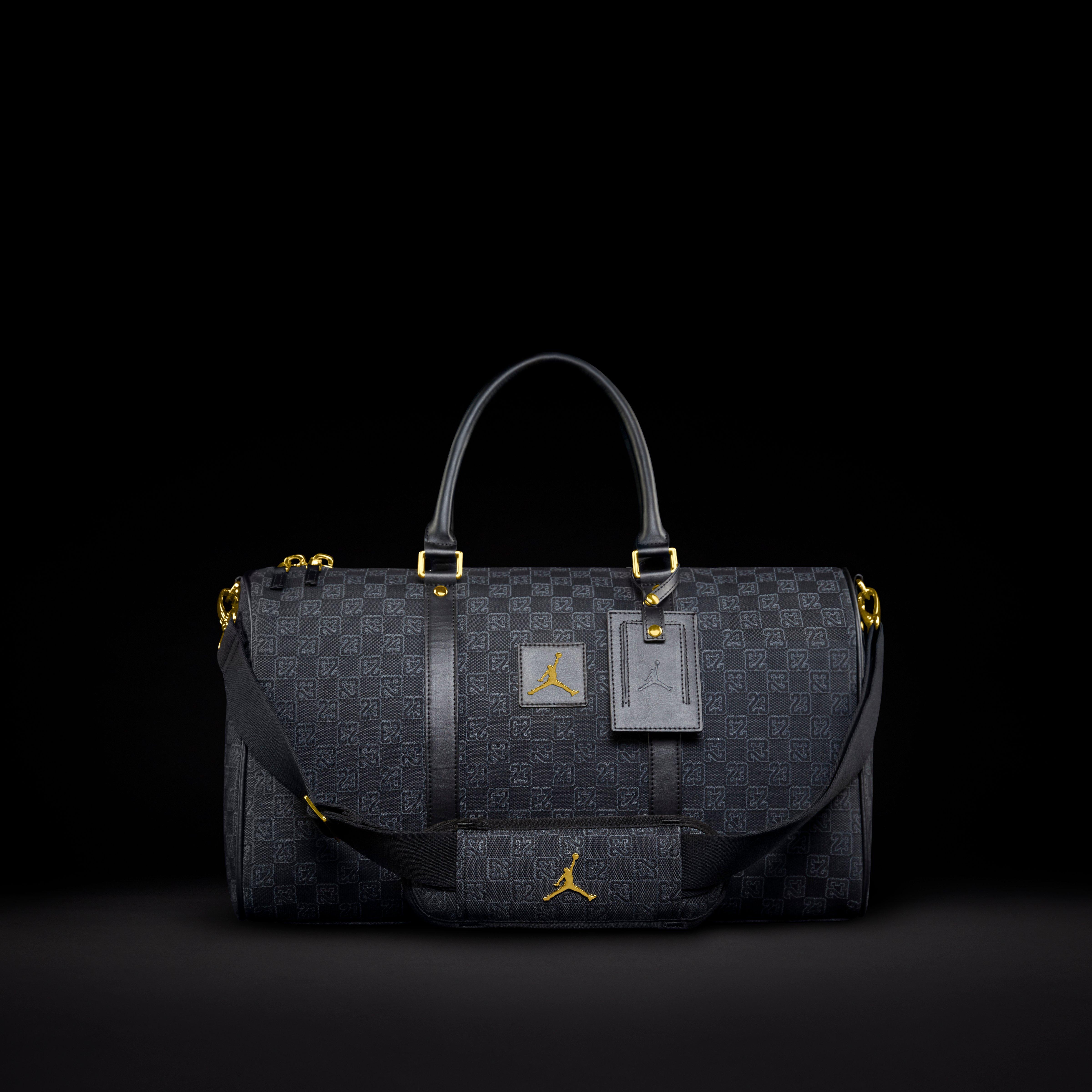 Jordan Monogram Duffle Bag-Black/Gold - BLACK/GOLD Thumbnail View 8