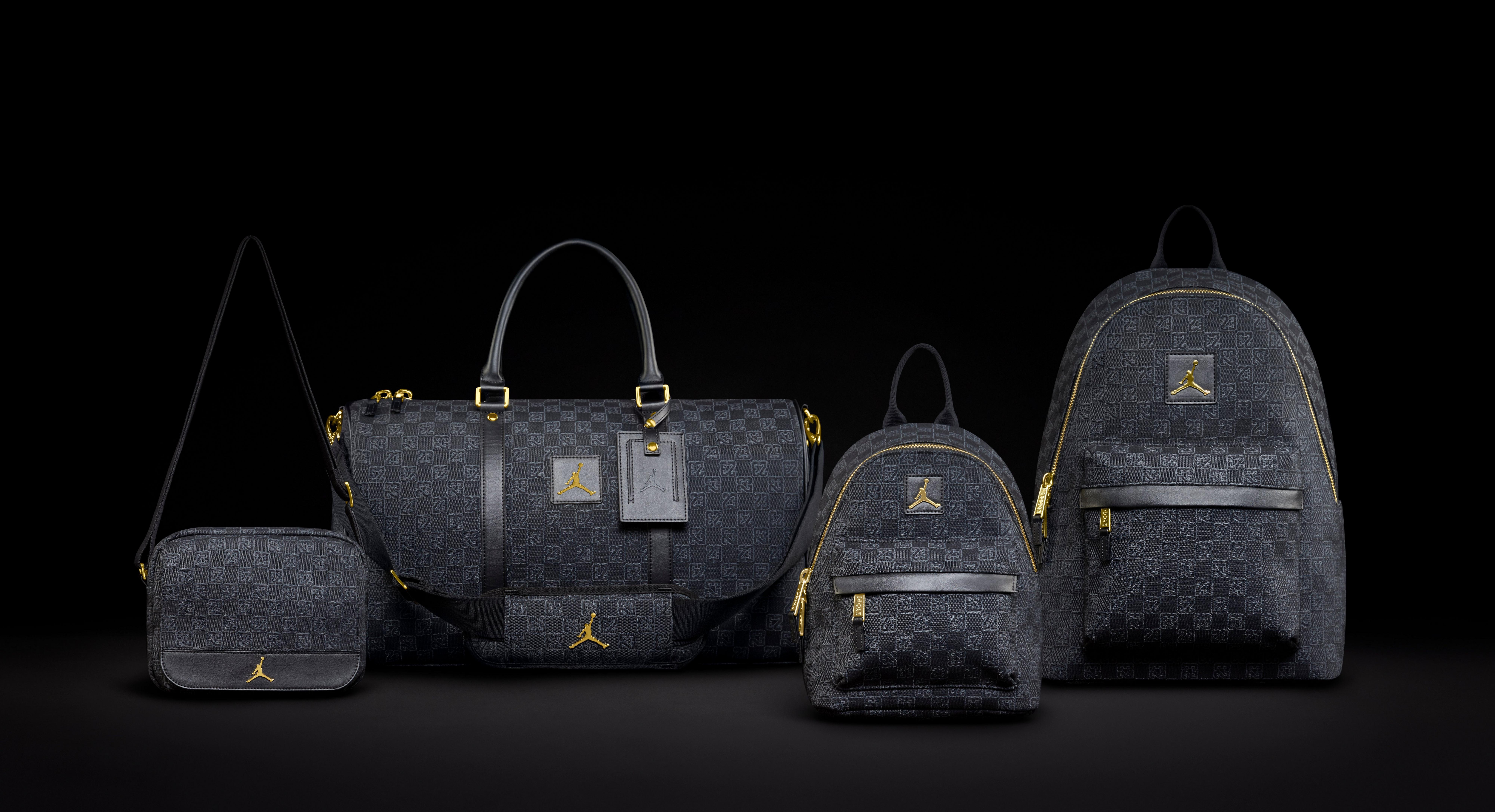 Jordan Monogram Duffle Bag-Black/Gold - BLACK/GOLD Thumbnail View 9