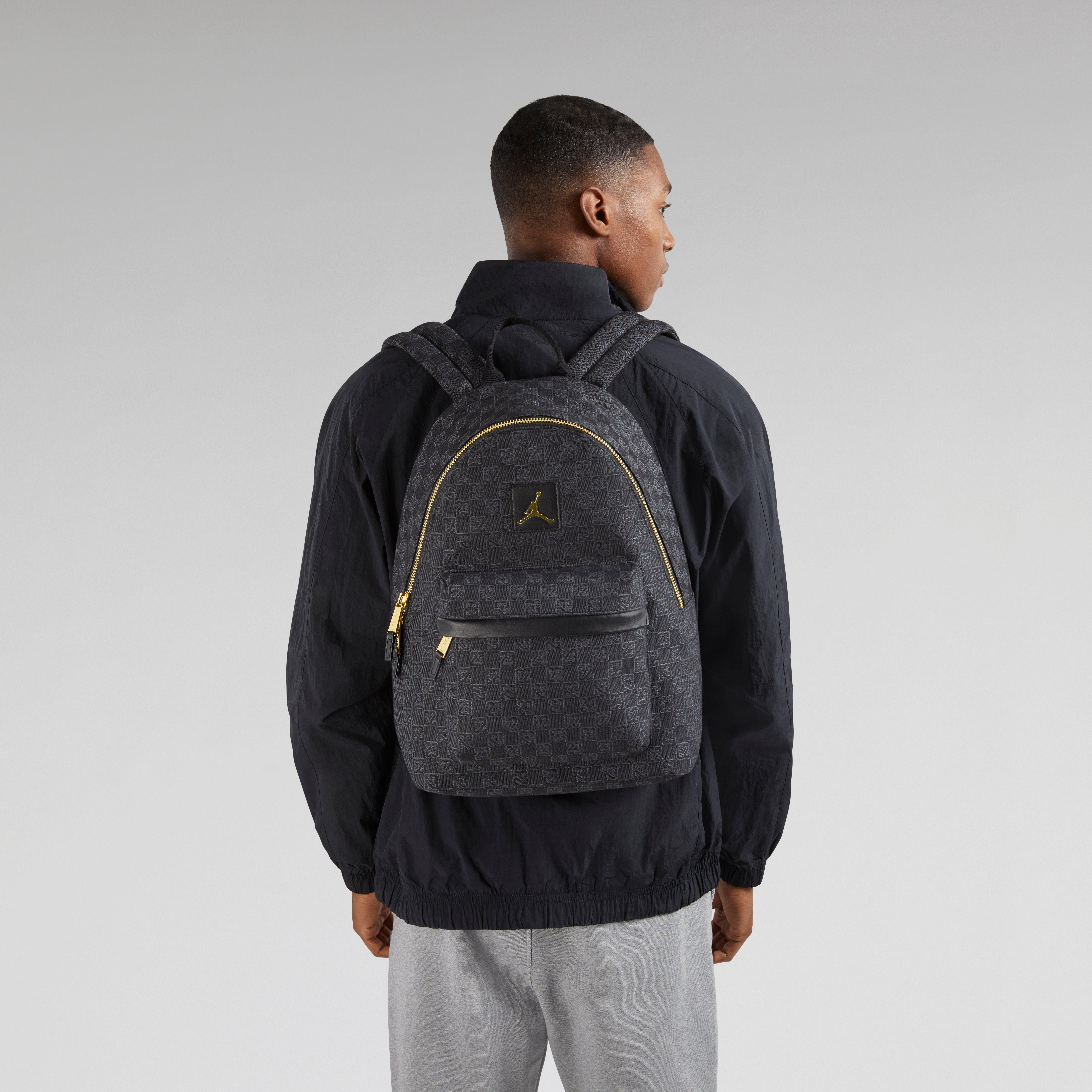 Jordan Monogram Backpack-Black/Gold - BLACK/GOLD Thumbnail View 1