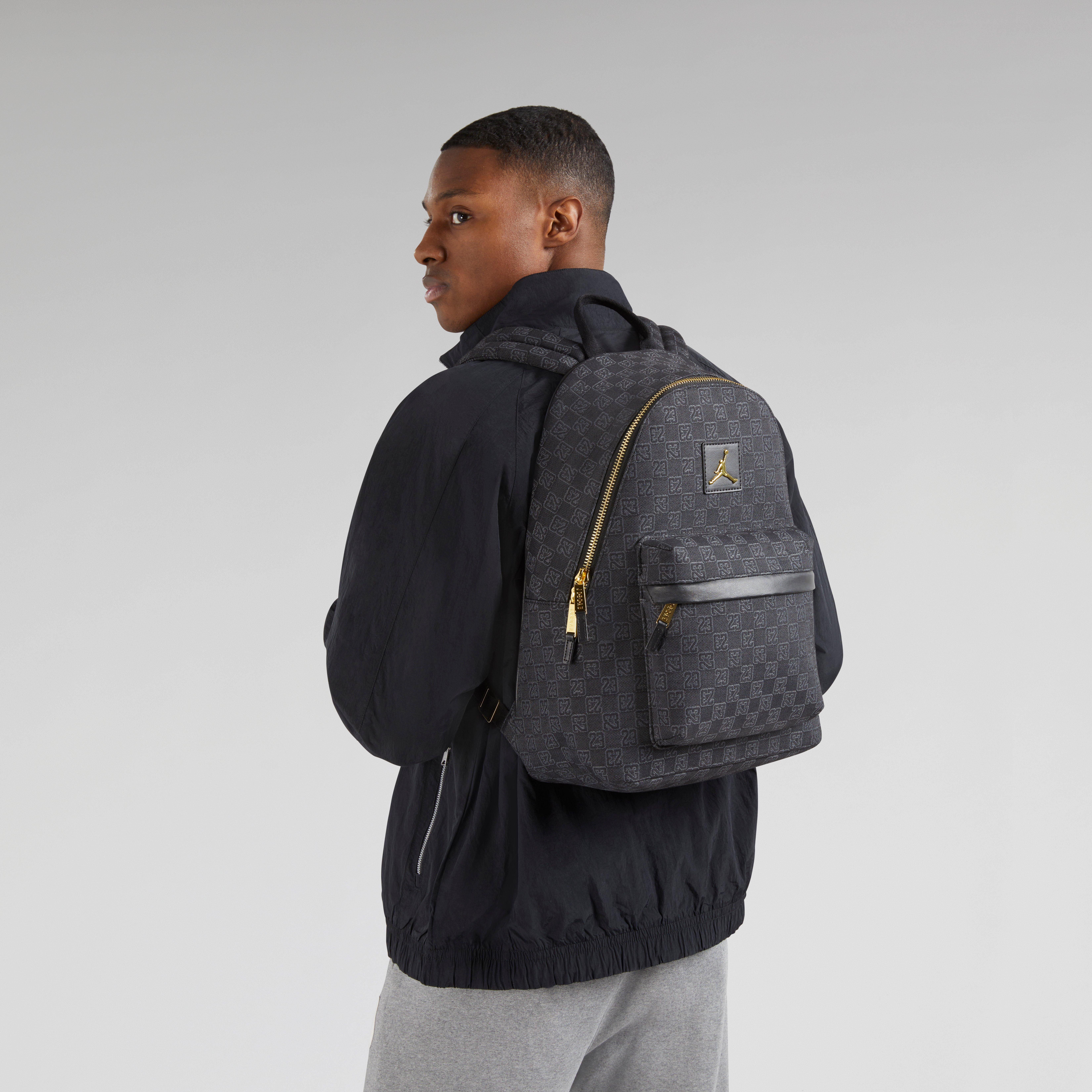 Jordan Monogram Backpack-Black/Gold - BLACK/GOLD Thumbnail View 2