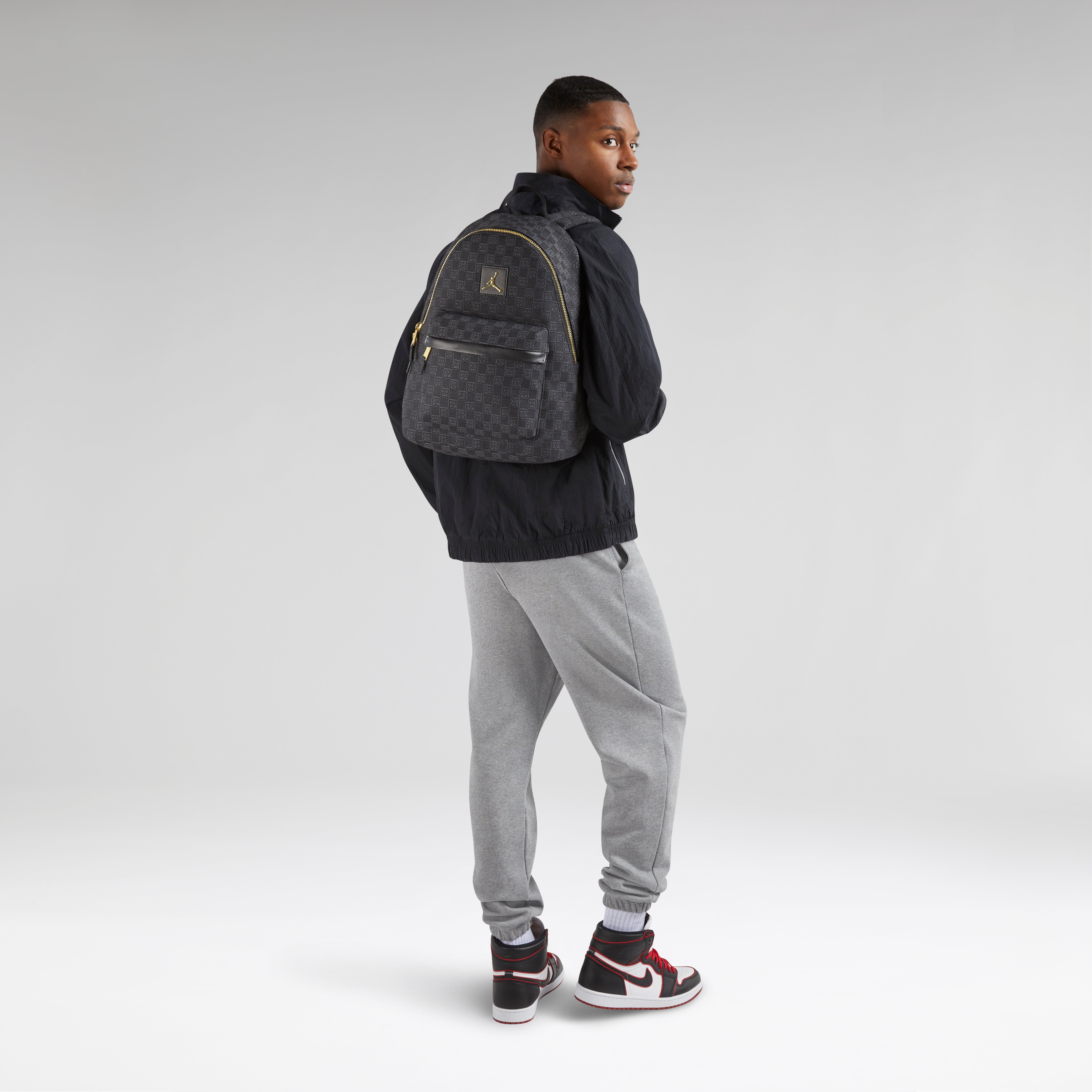 Jordan Monogram Backpack-Black/Gold - BLACK/GOLD Thumbnail View 3
