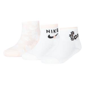 Nike Little Girls' Floral Ankle Socks-3PK-Pink/White