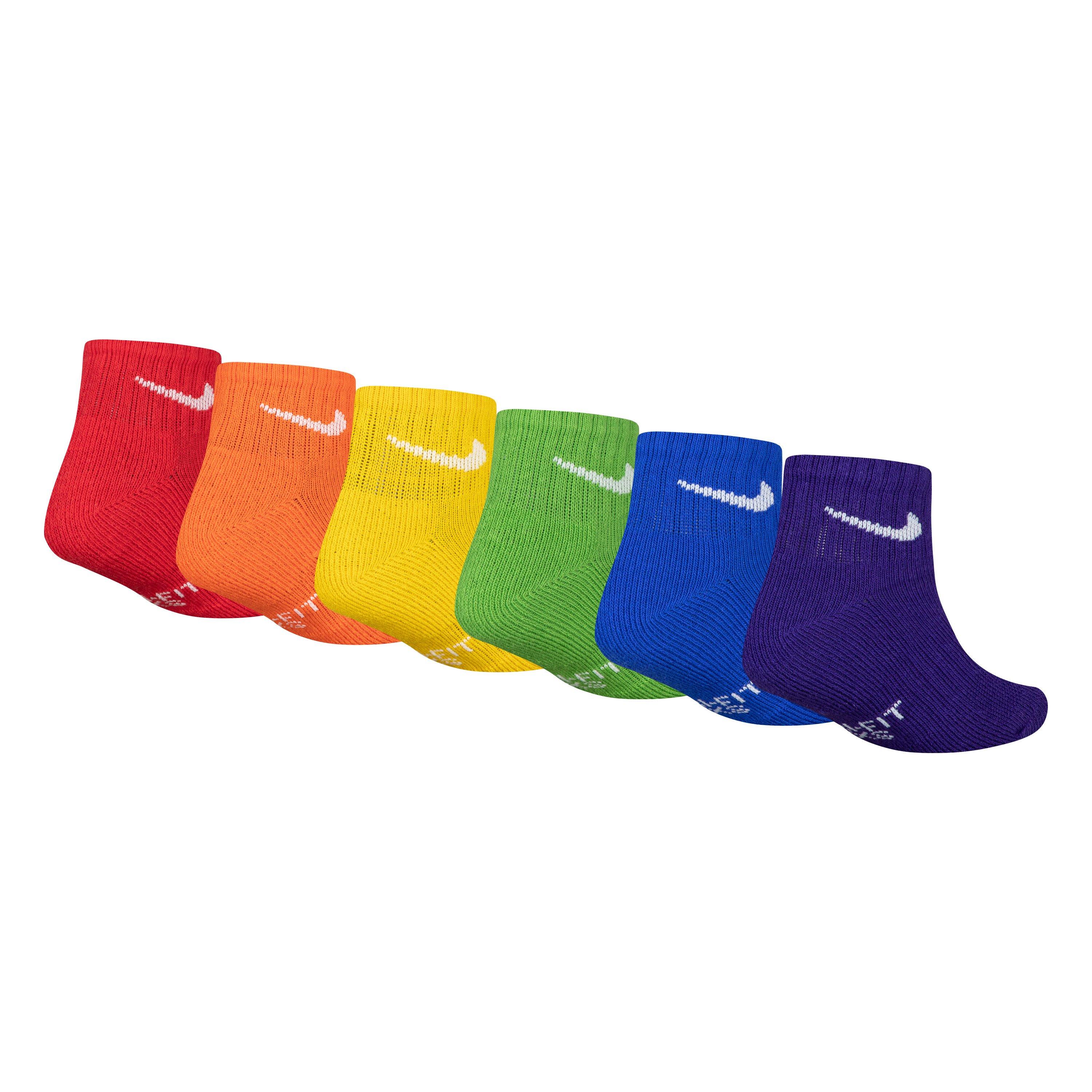 Nike Youth Multi Color Ankle Socks 6 pk