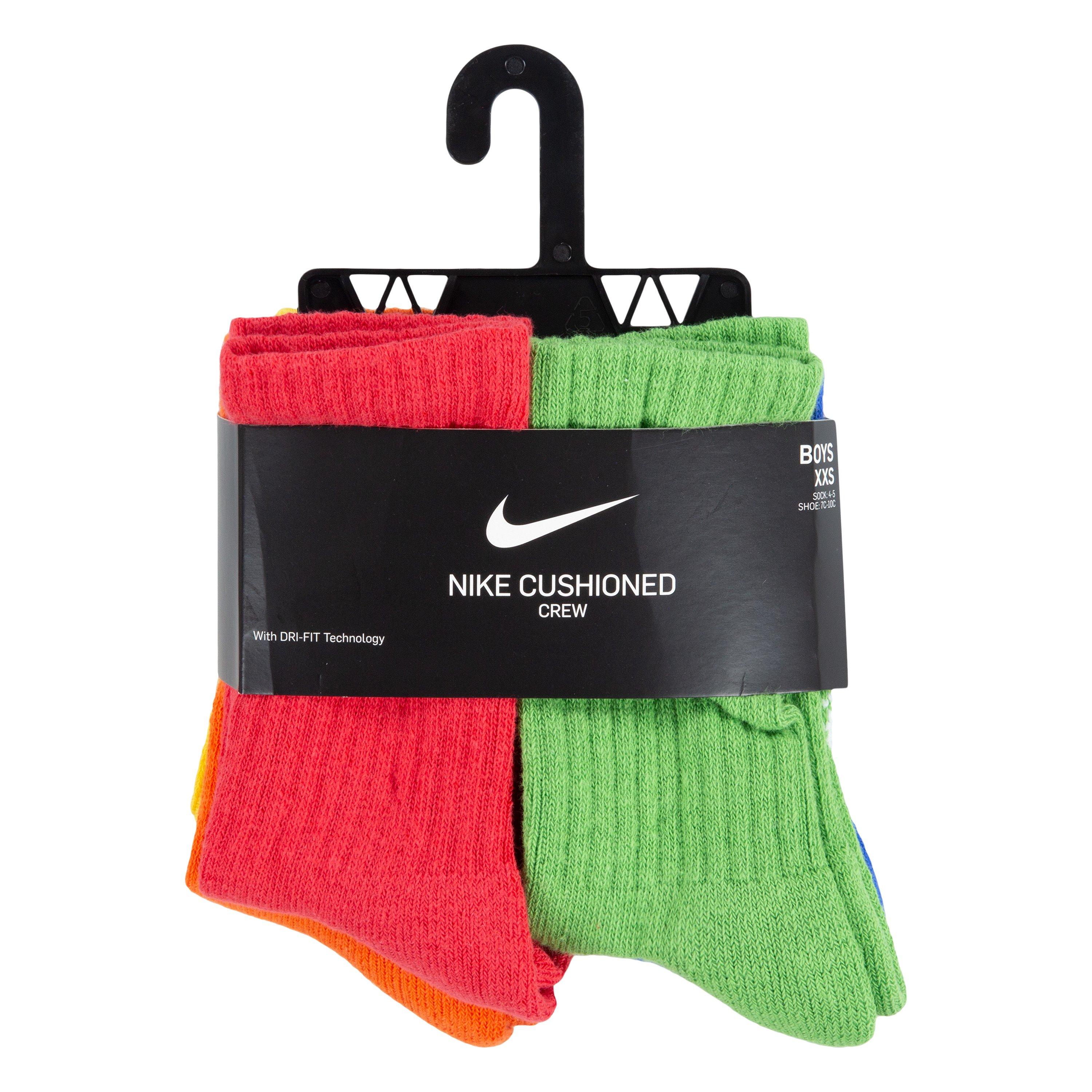 Nike Crew Rainbow 6-Pack Youth Socks