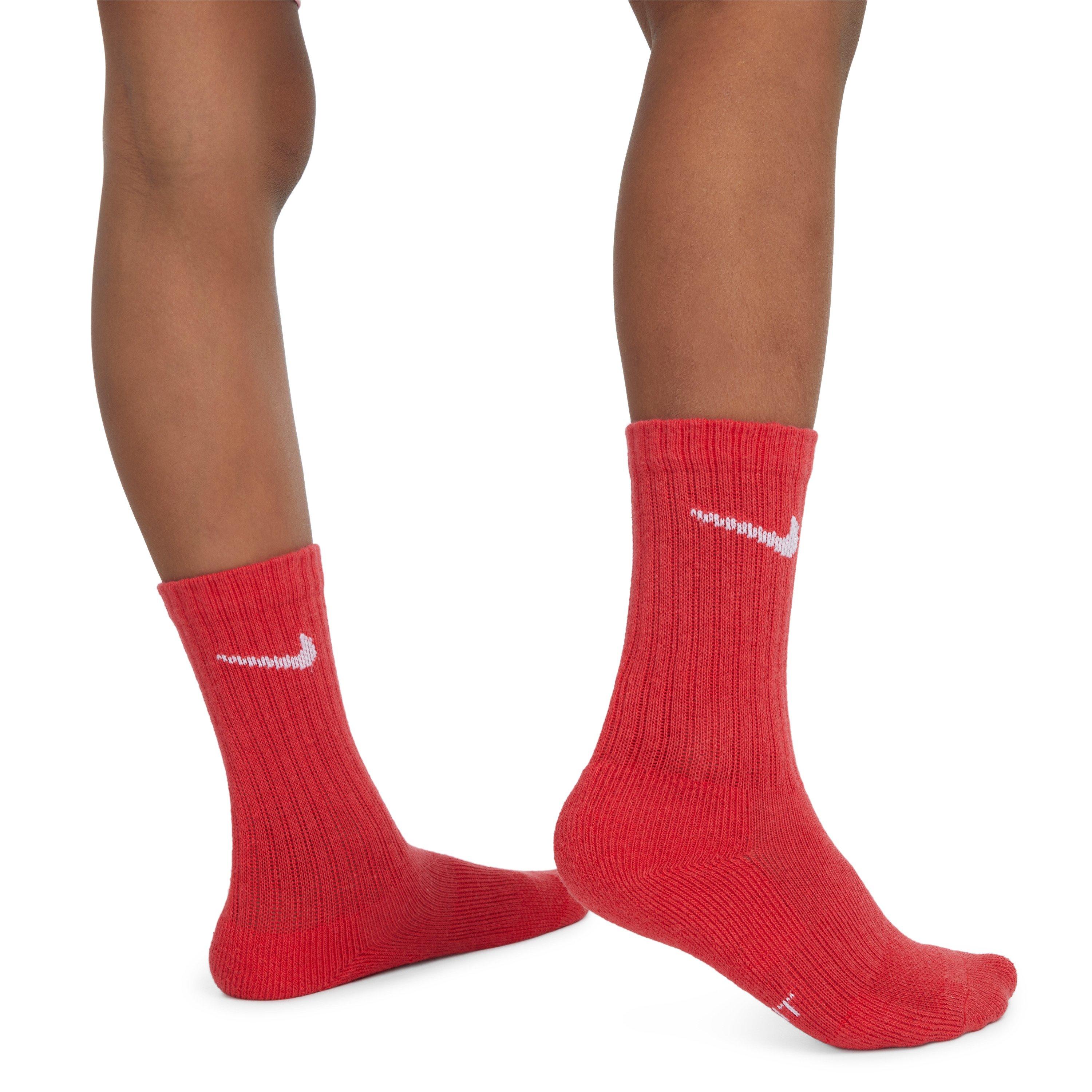 Nike Elite Unisex Crew Basketball Socks - White/Red - Hibbett