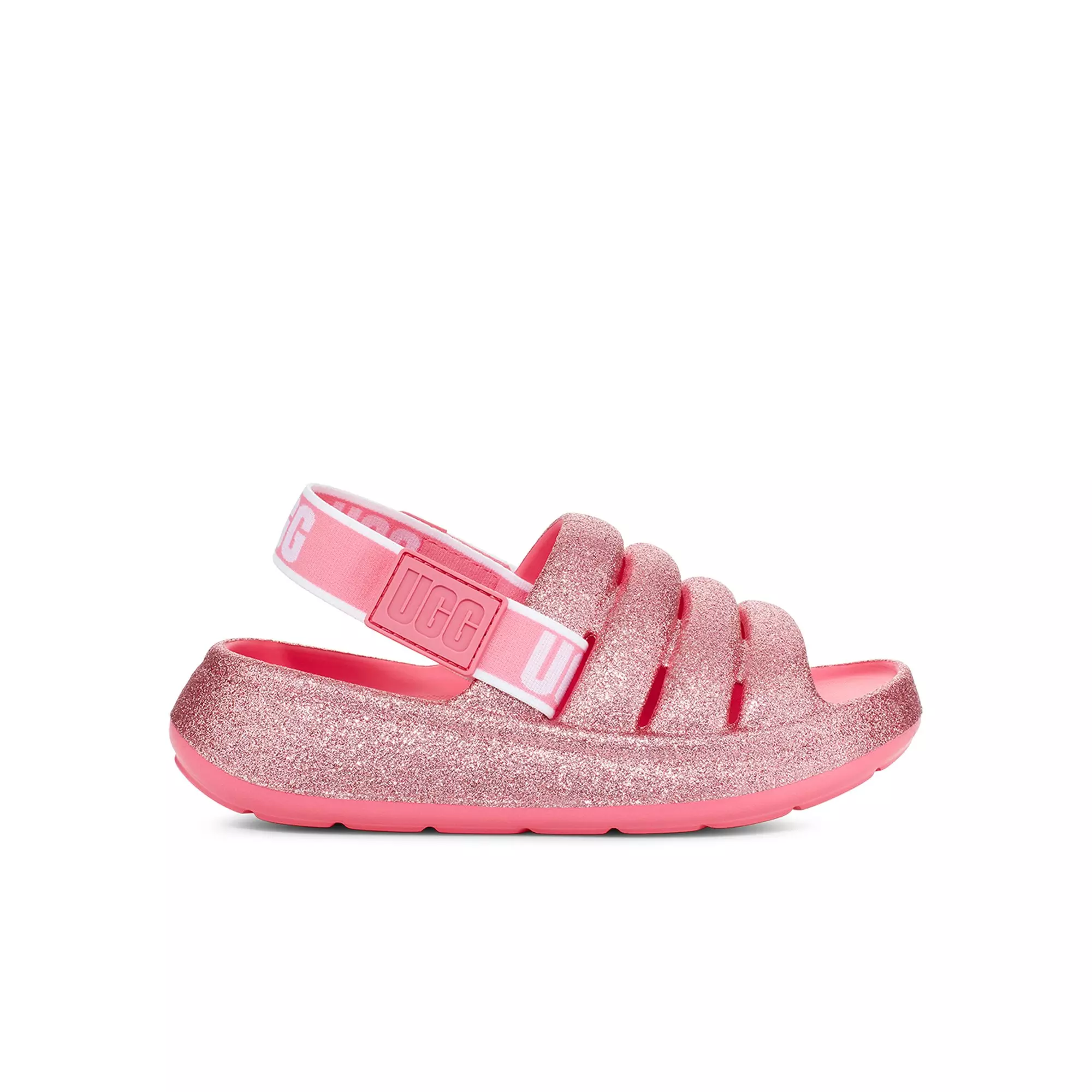 UGG Sport Yeah "Pink Glitter" Grade School Girls' Slide - PINK
