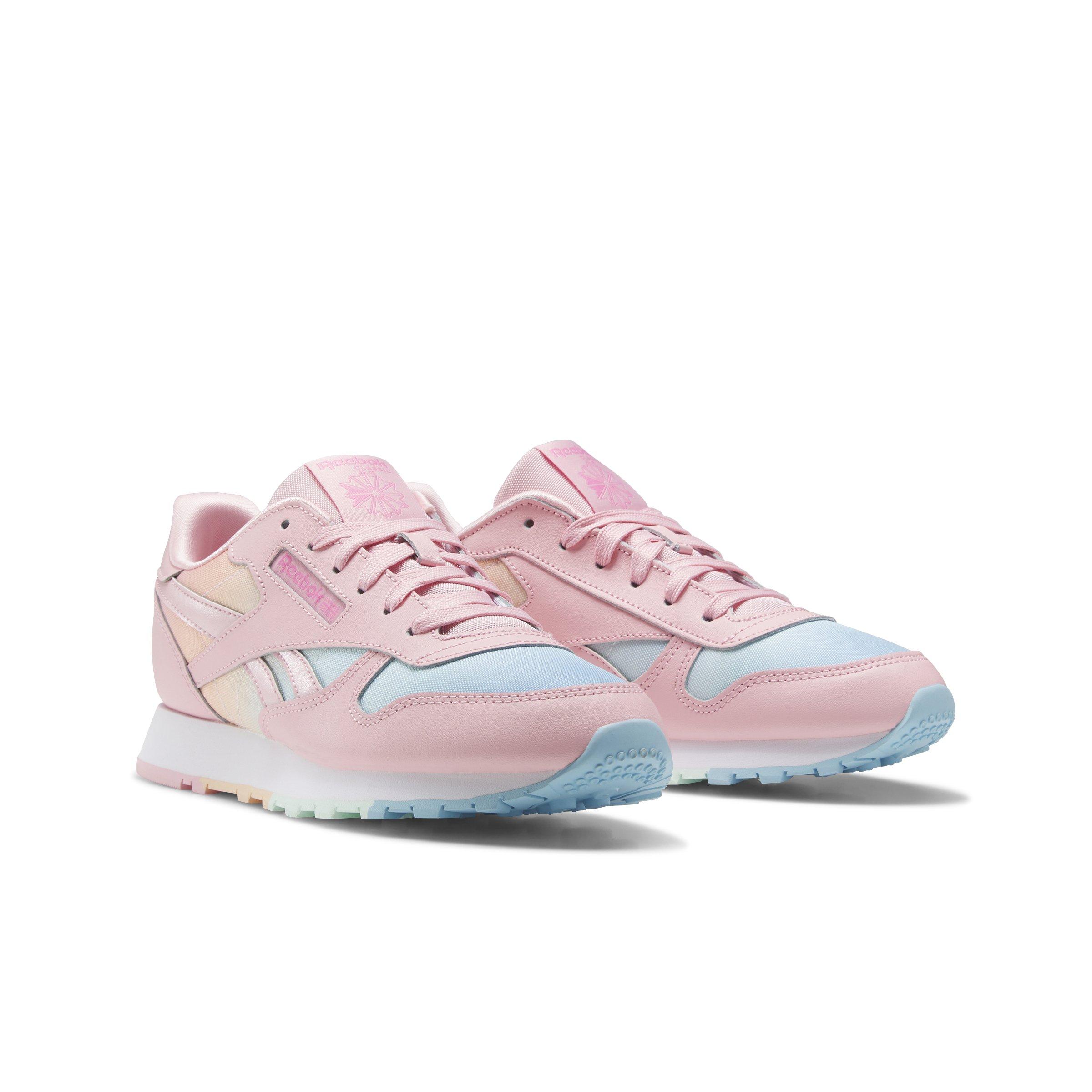 Reebok Classic Leather "Pink Rainbow" Grade School Shoe