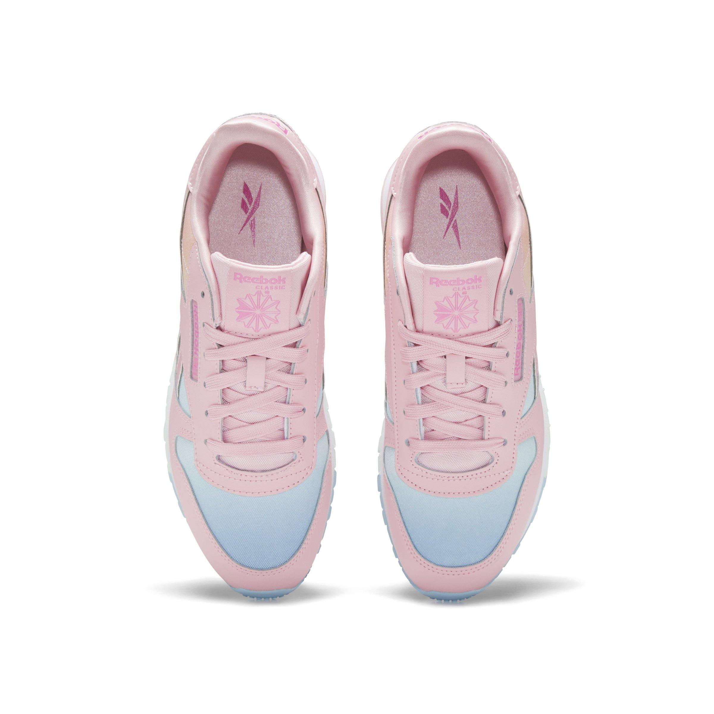 Reebok Classic Leather "Pink Rainbow" Grade School Shoe