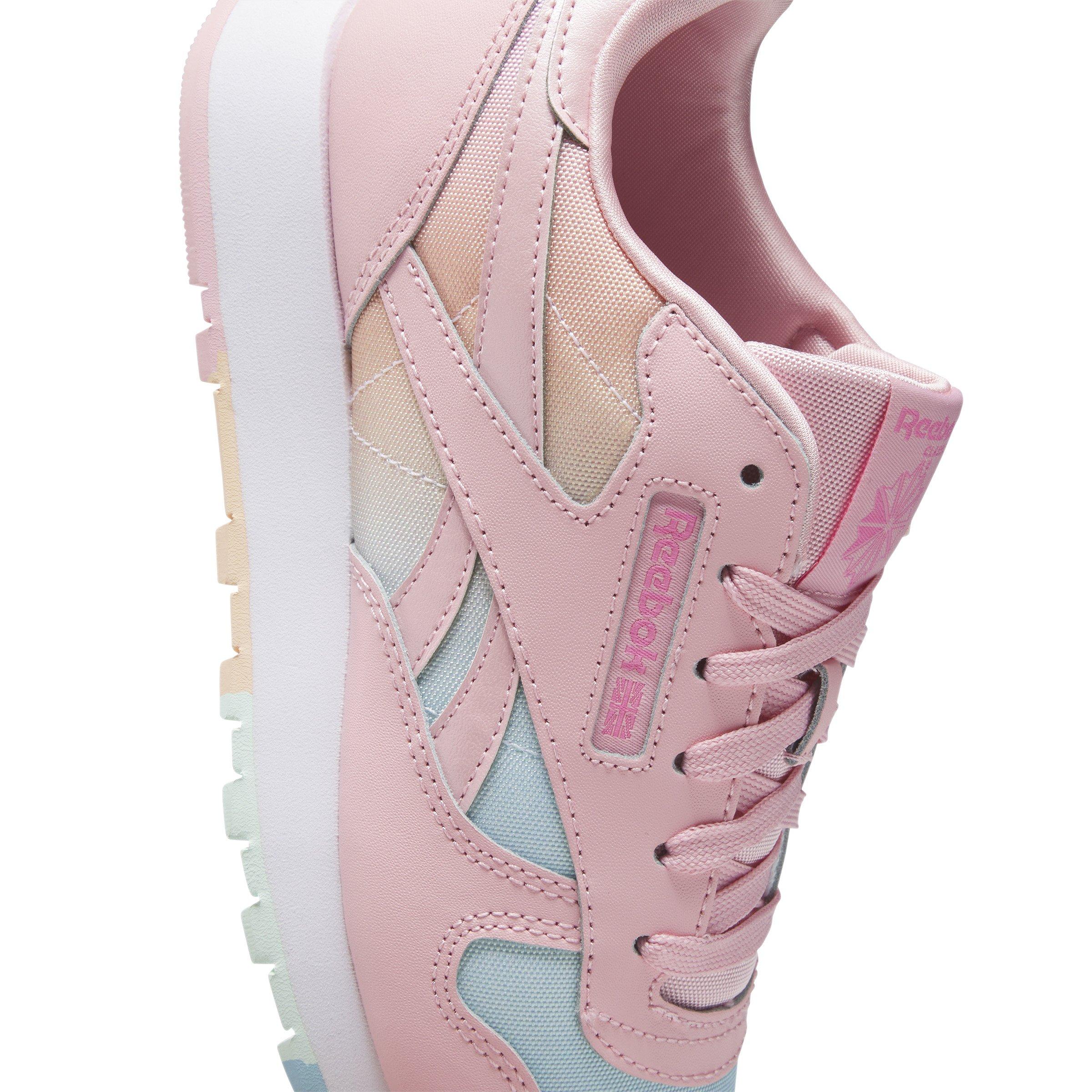 Pålidelig tilbehør studieafgift Reebok Classic Leather "Pink Rainbow" Grade School Girls' Shoe - Hibbett |  City Gear