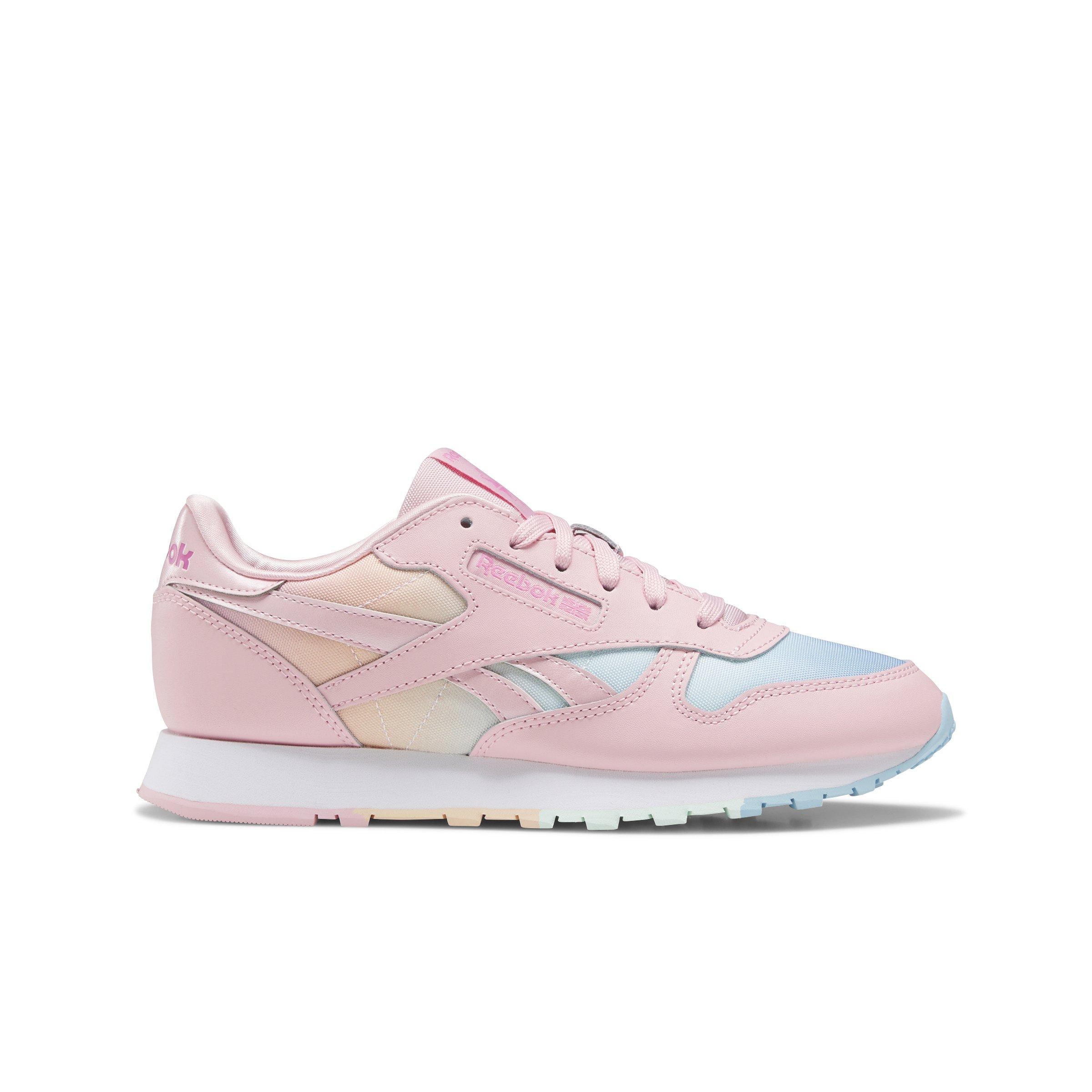 Reebok Classic Leather "Pink Rainbow" Grade School Shoe