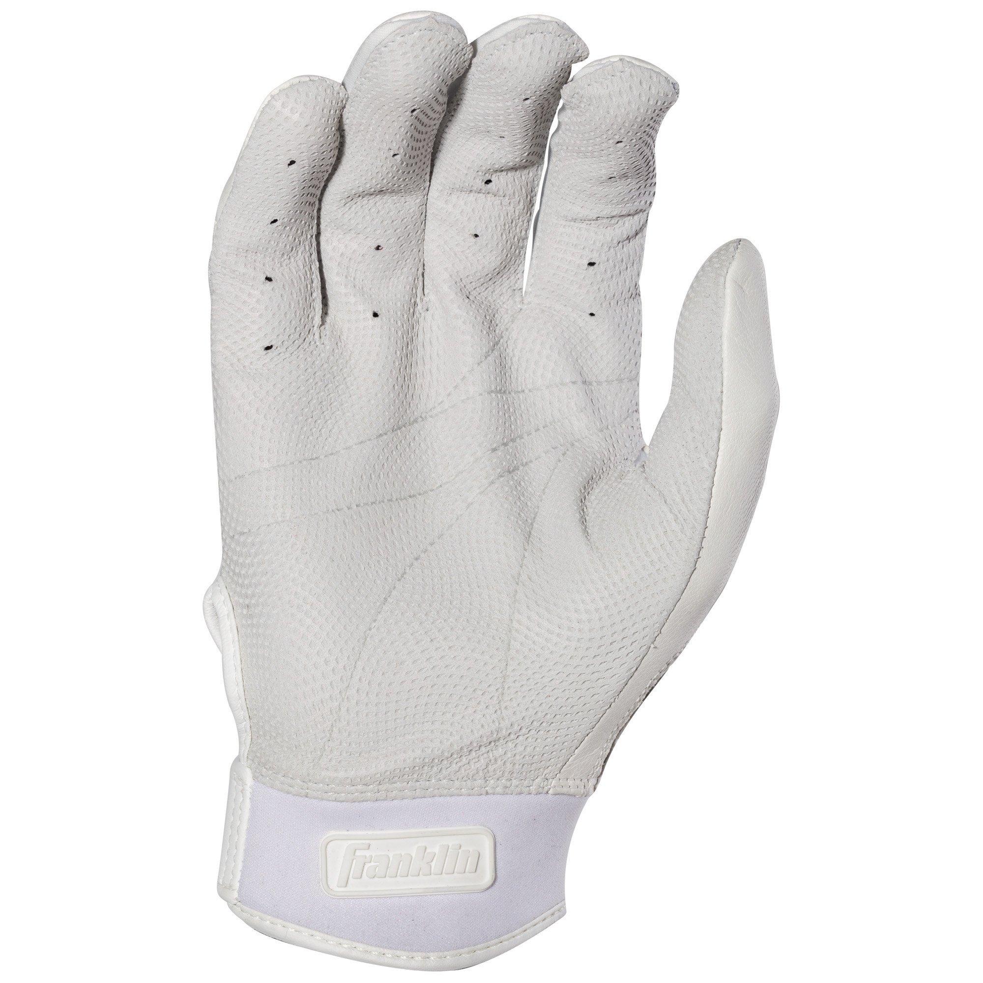 Franklin MLB Adult CFX Baseball Batting Gloves - White - WHITE Thumbnail View 2